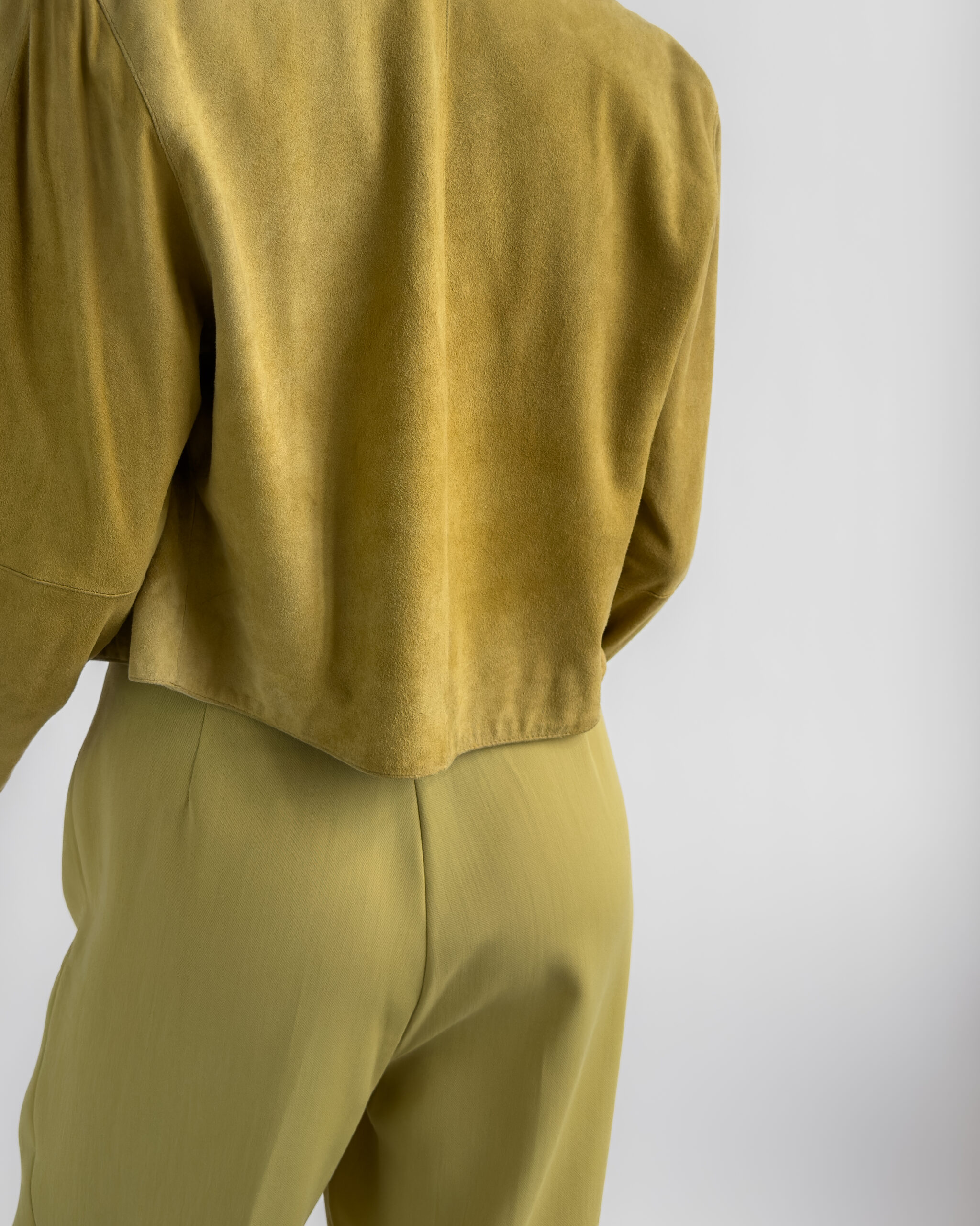 High-Waisted Suit Trousers | Lime Green