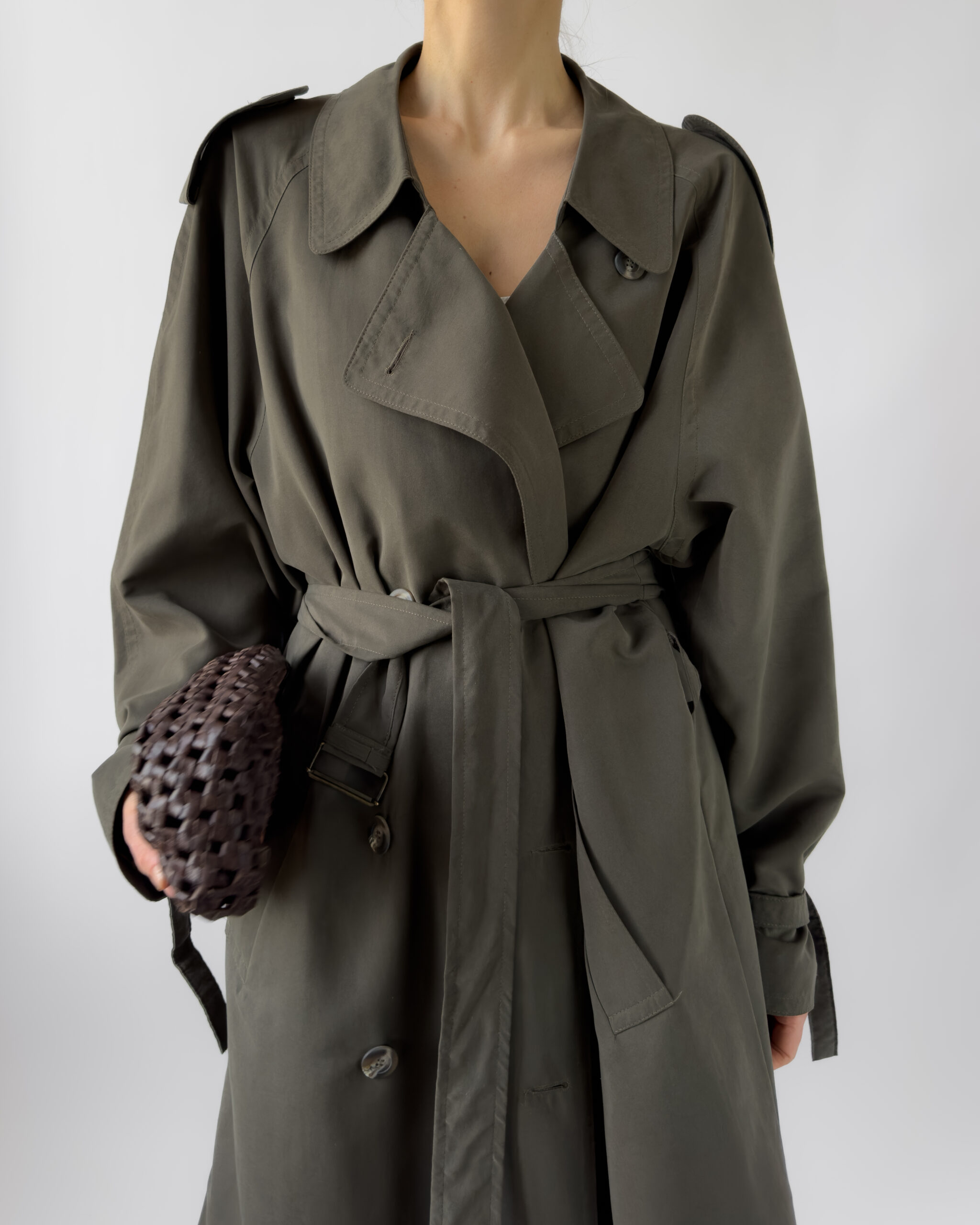 Belted Longline Trench Coat | Olive Green