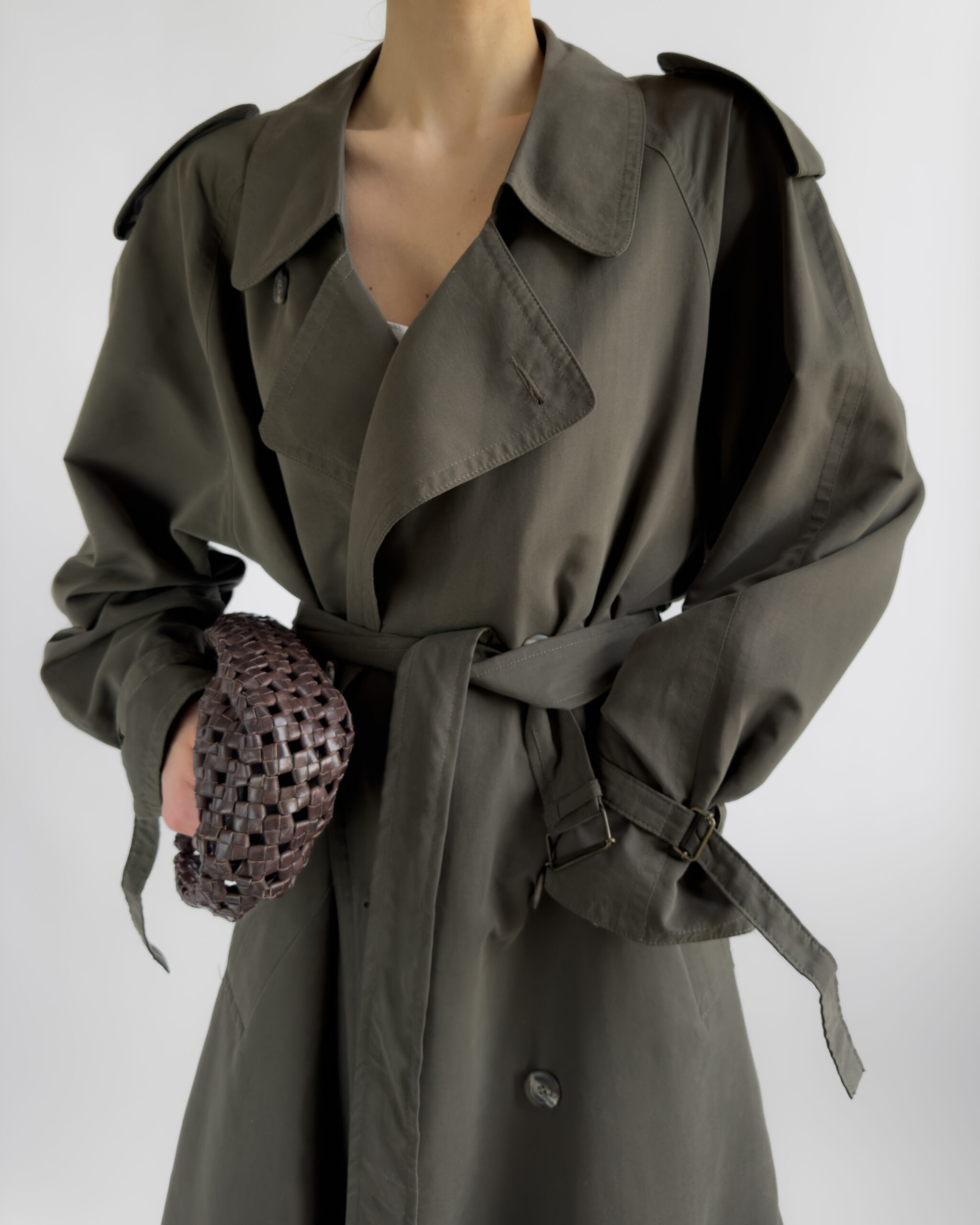 Belted Longline Trench Coat | Olive Green