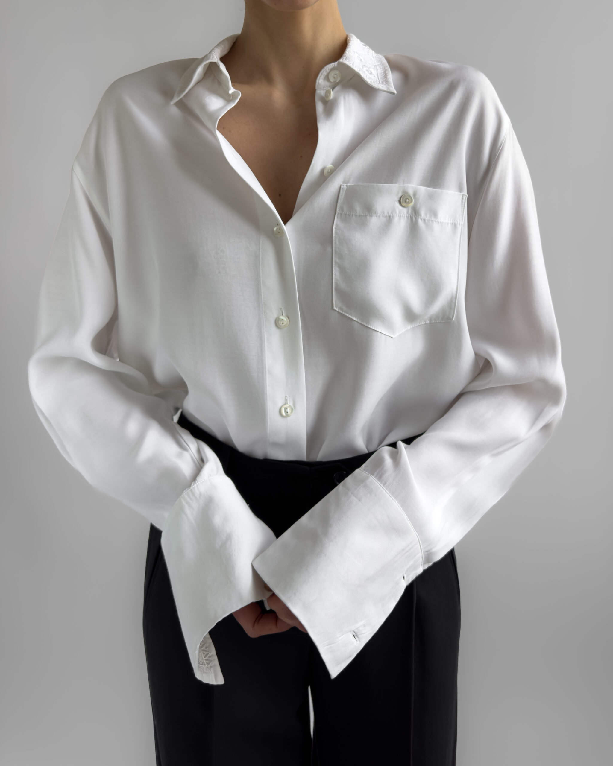 Embroidered Viscose Blouse | White