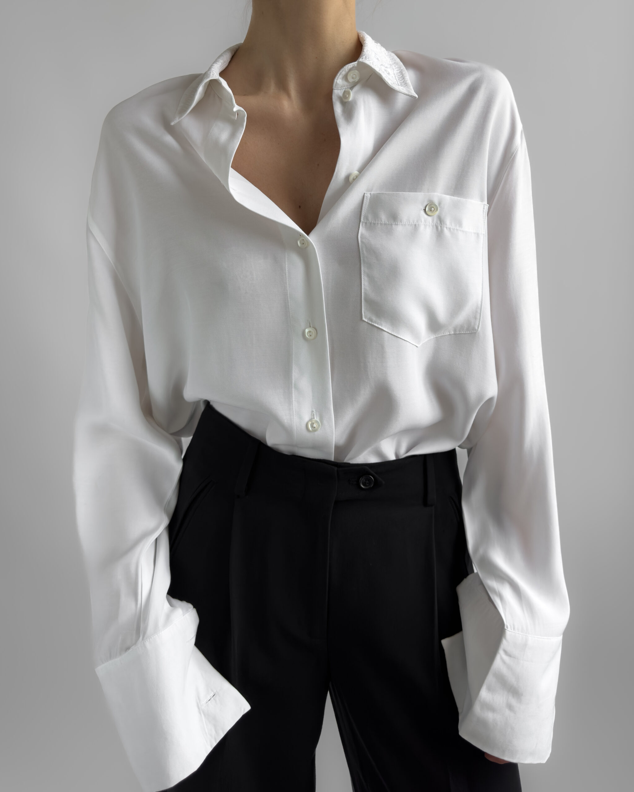 Embroidered Viscose Blouse | White