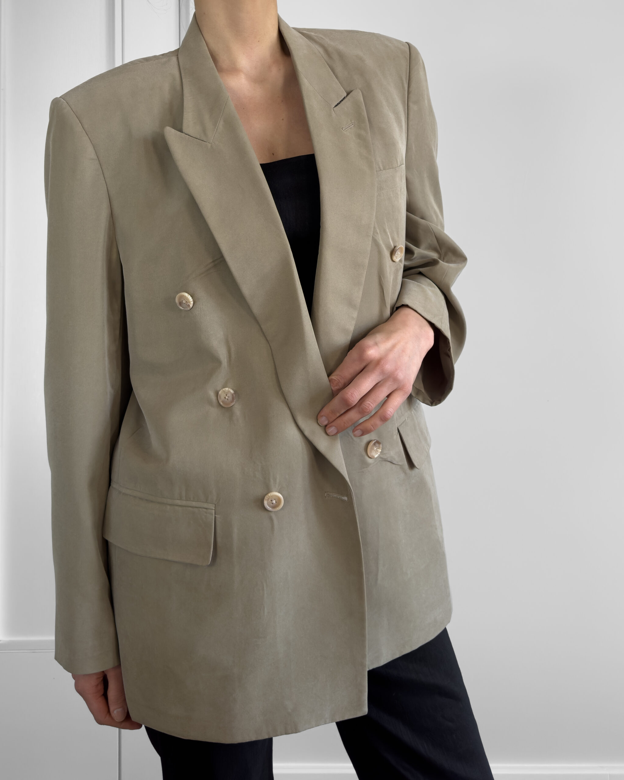 Double Breasted Blazer | Soft Beige