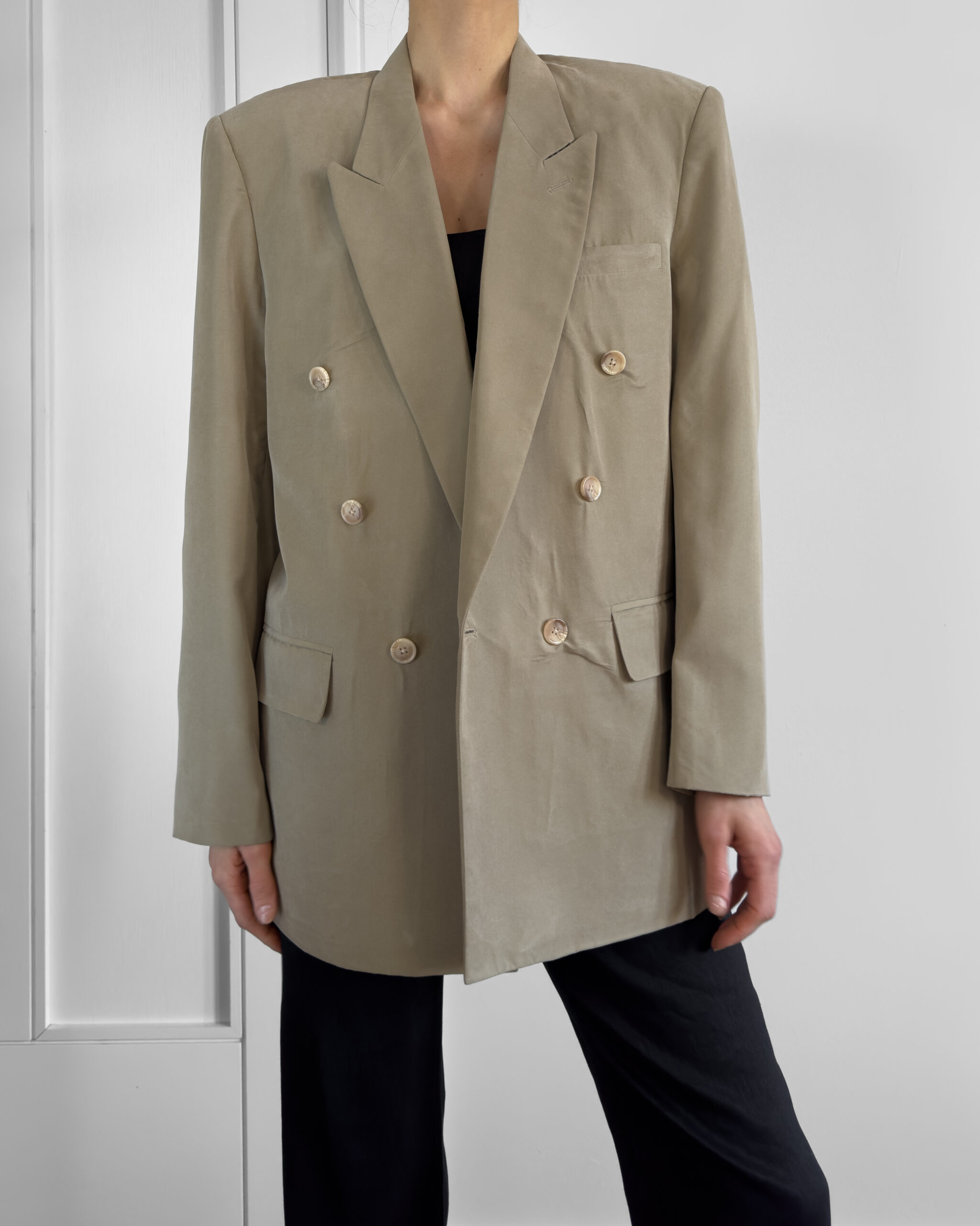 Double Breasted Blazer | Soft Beige
