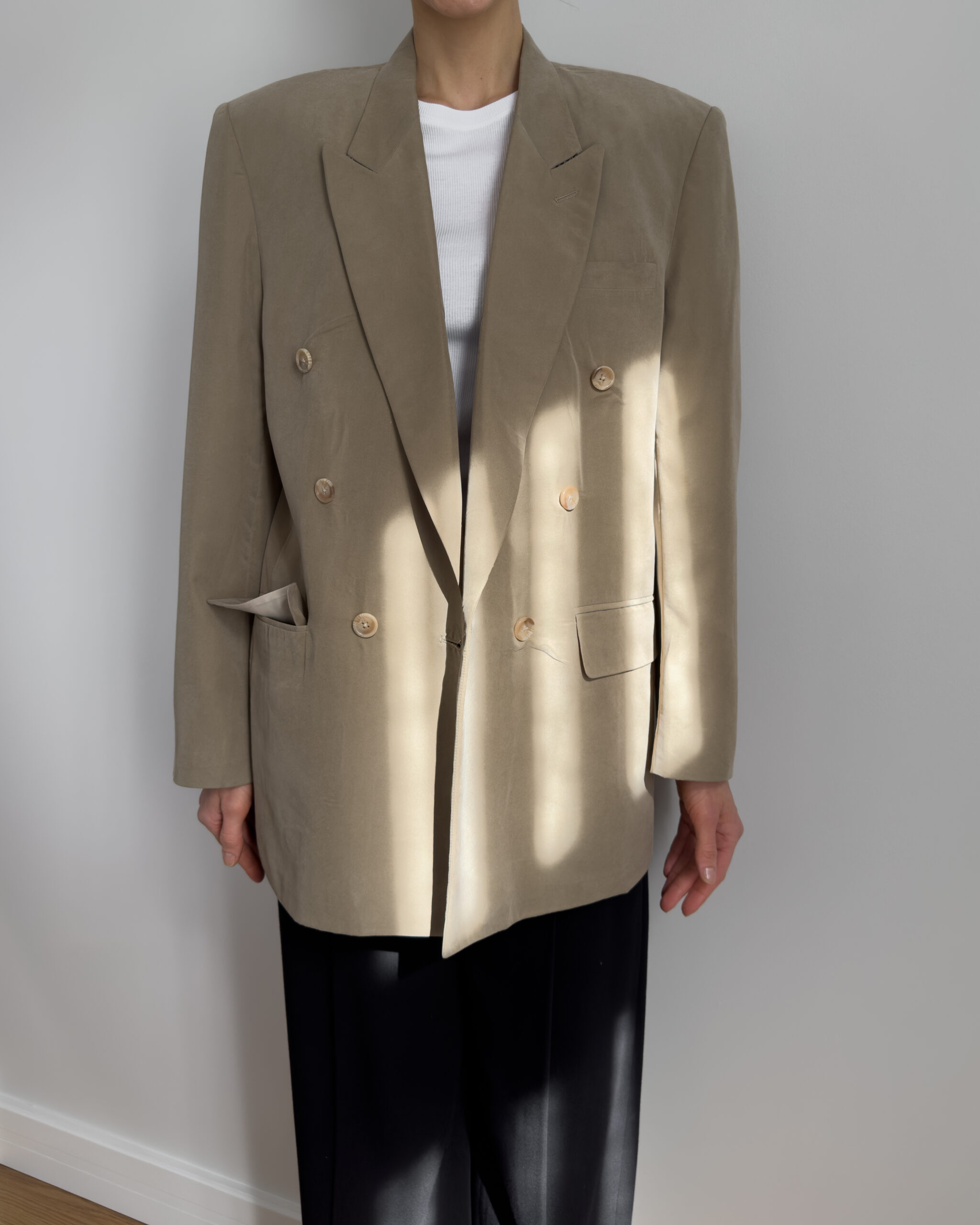 Double Breasted Blazer | Soft Beige