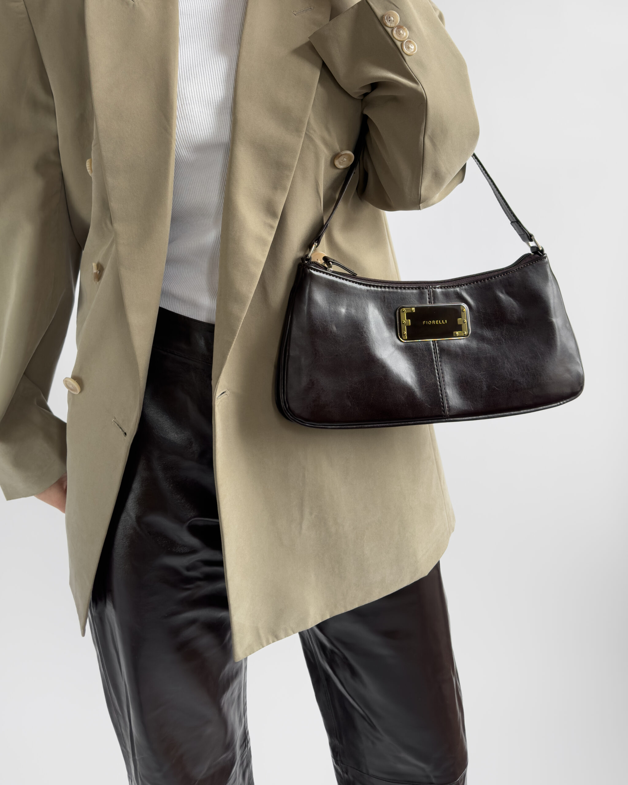 Leather Shoulder Bag | Deep Brown