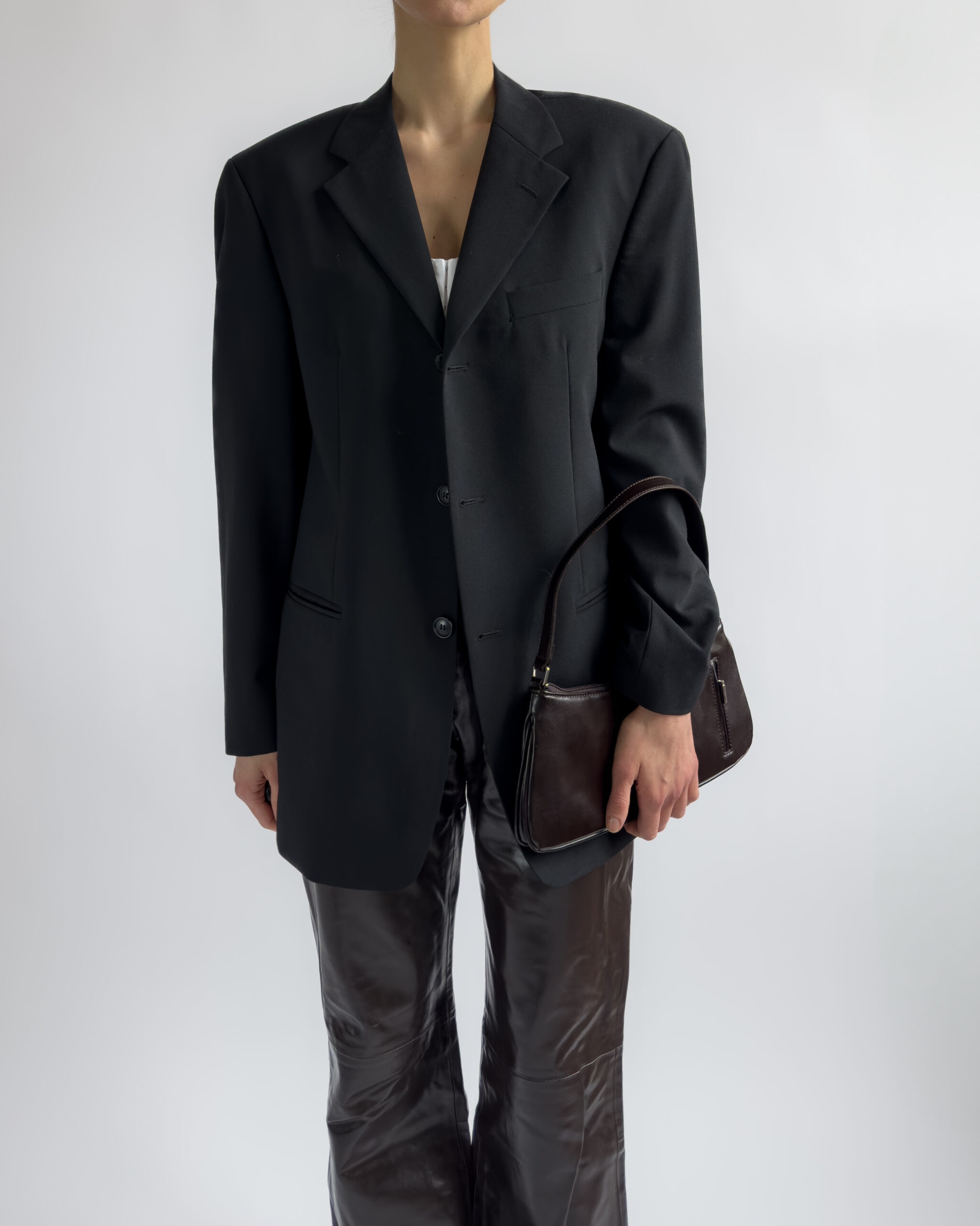 Unisex Wool Blend Blazer | Deep Black