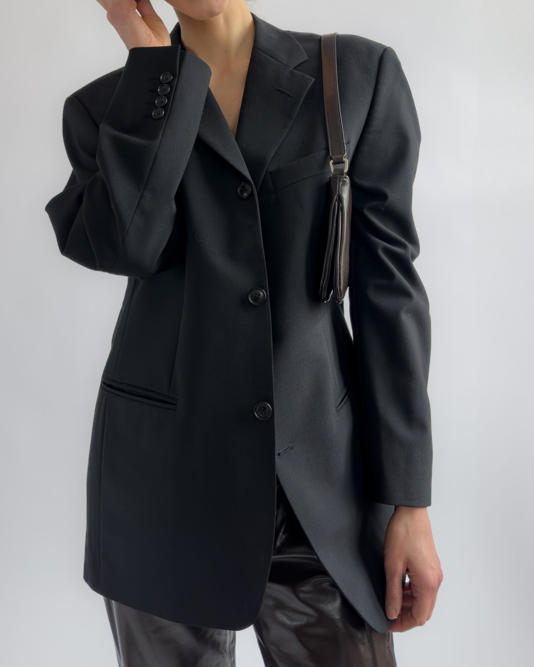 Unisex Wool Blend Blazer | Deep Black