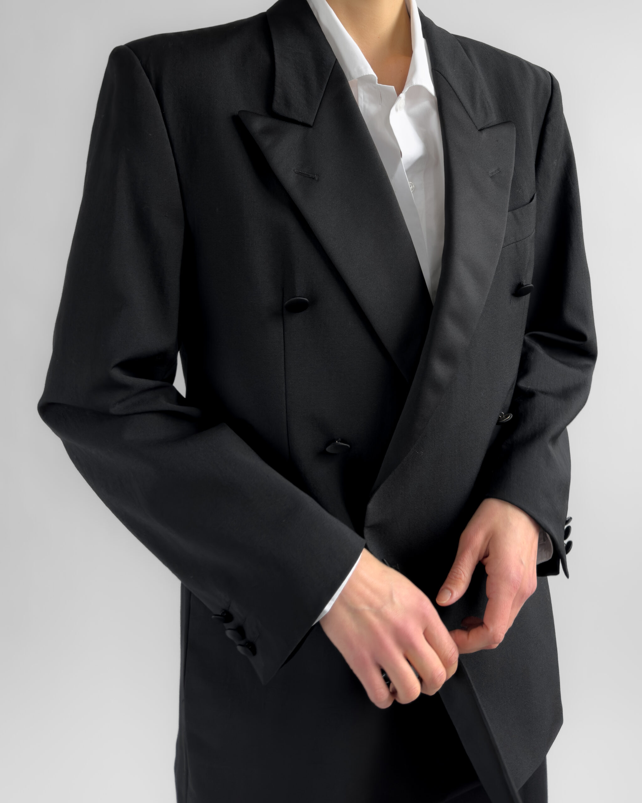 Hugo Boss Double-Breasted Wool Blazer | Black