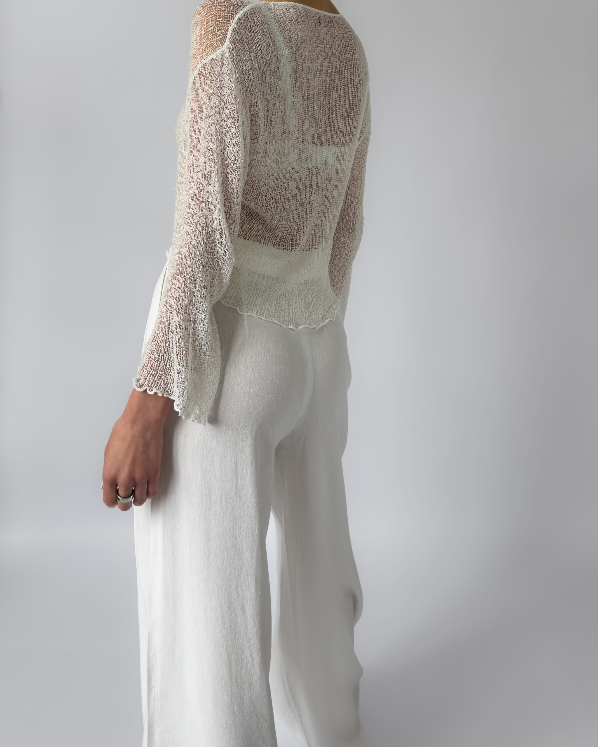 Sheer Tie Top | Cream White