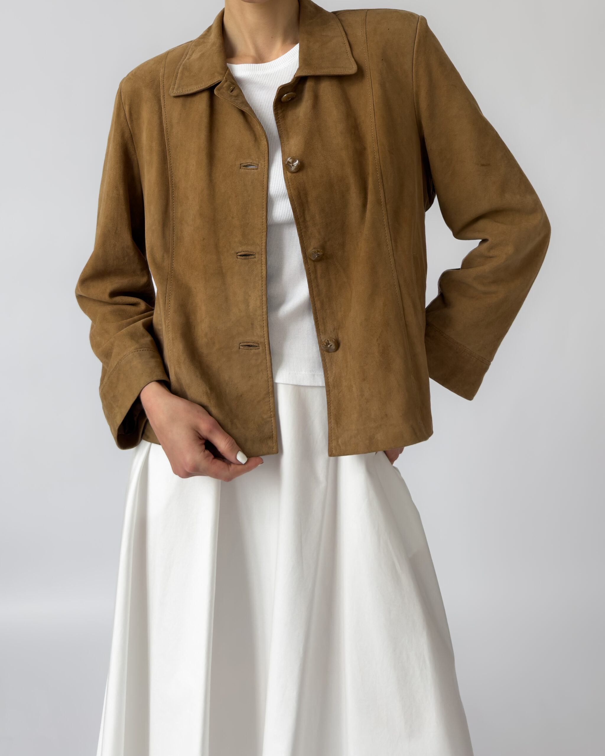 Pierre Cardin Suede Leather Jacket | Taupe