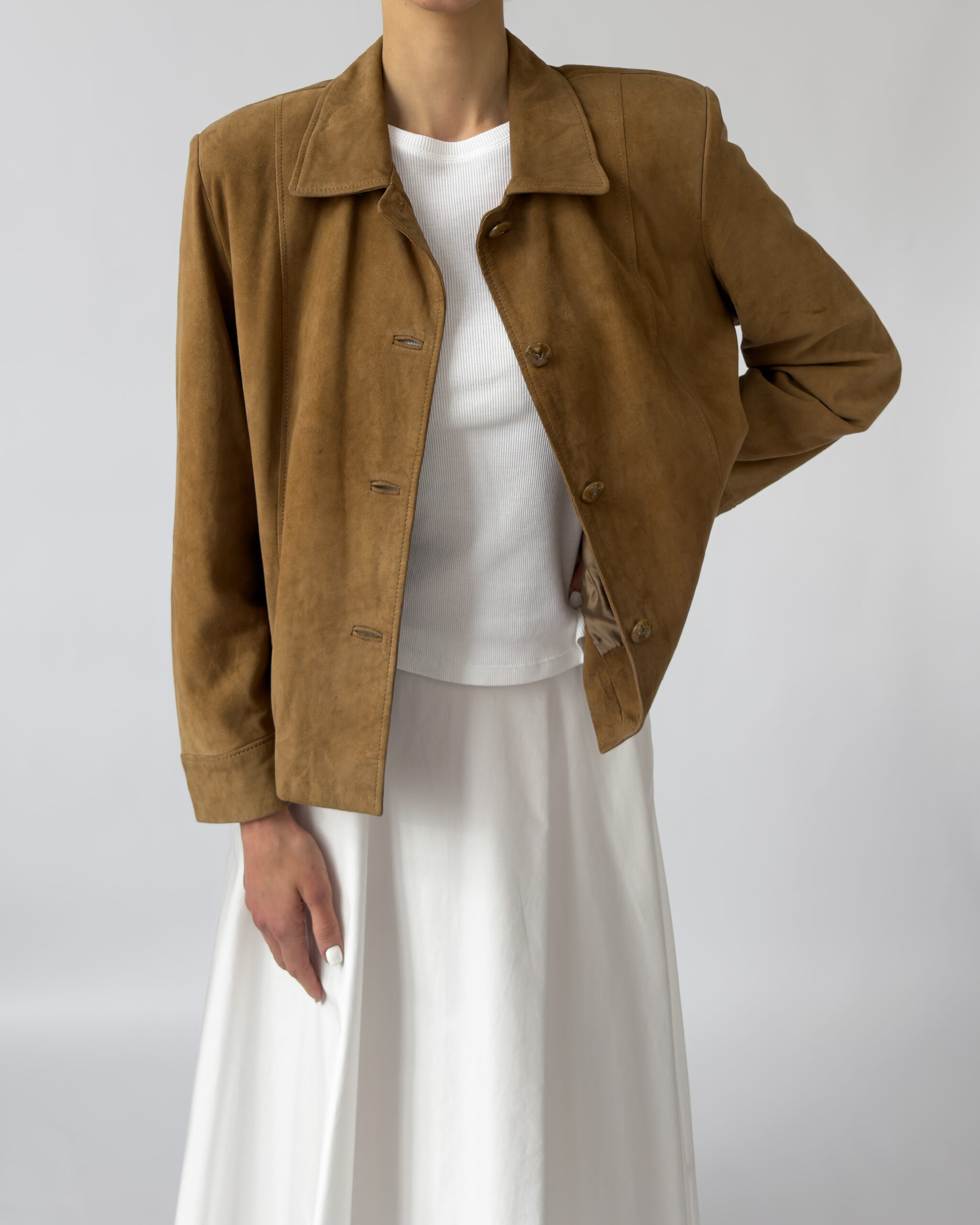 Pierre Cardin Suede Leather Jacket | Taupe