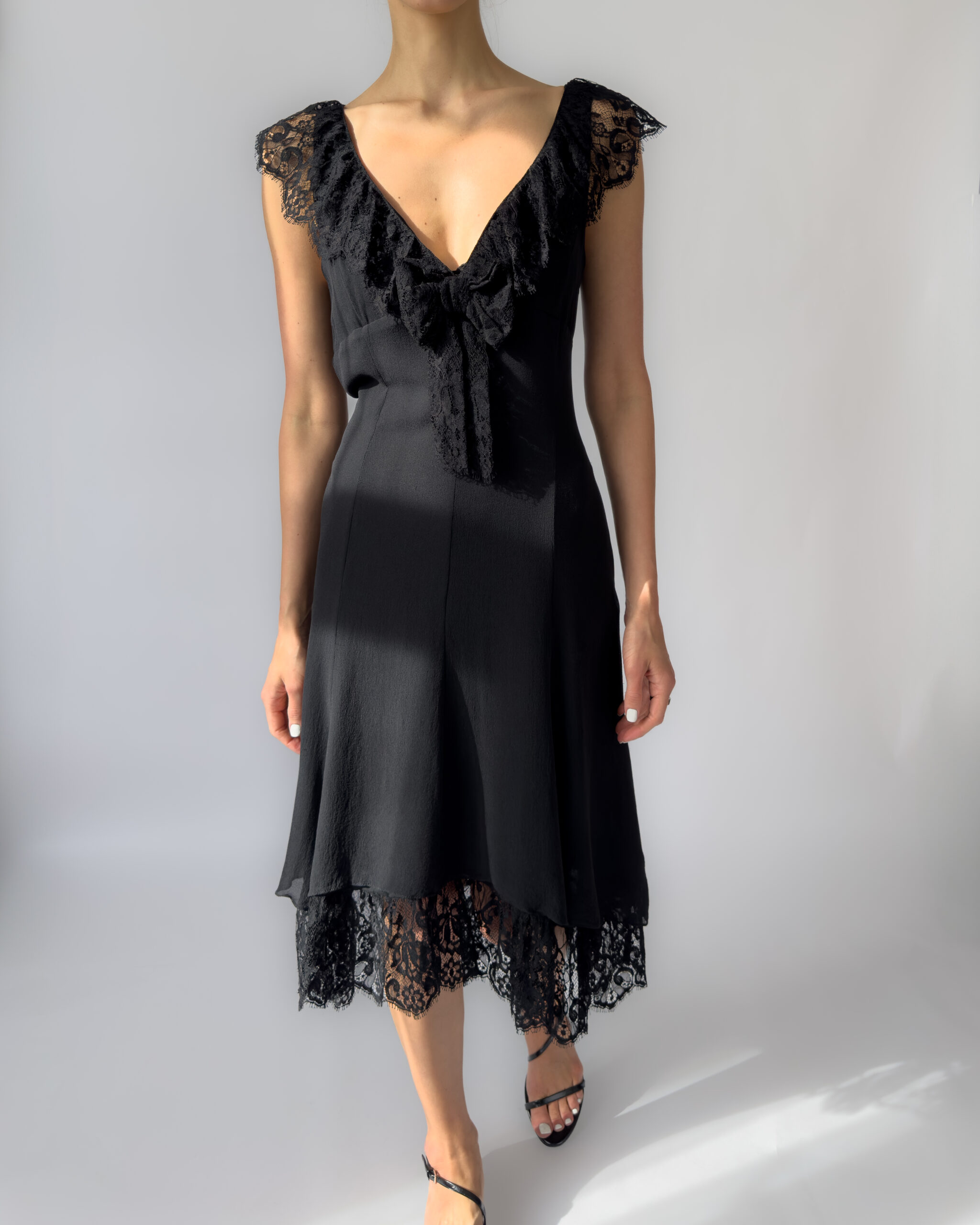 Karen Millen Silk Lace Dress | Black
