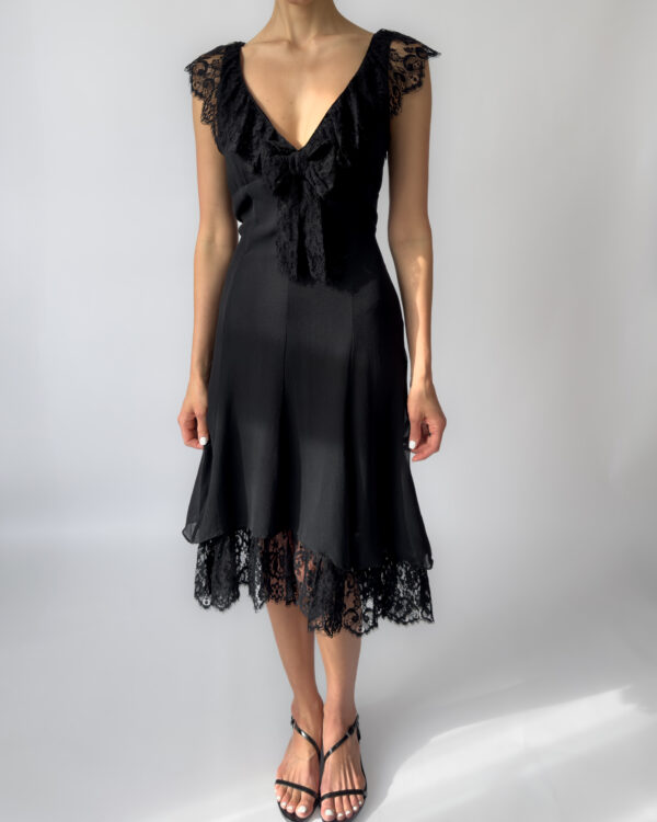 Karen Millen Silk Lace Dress | Black