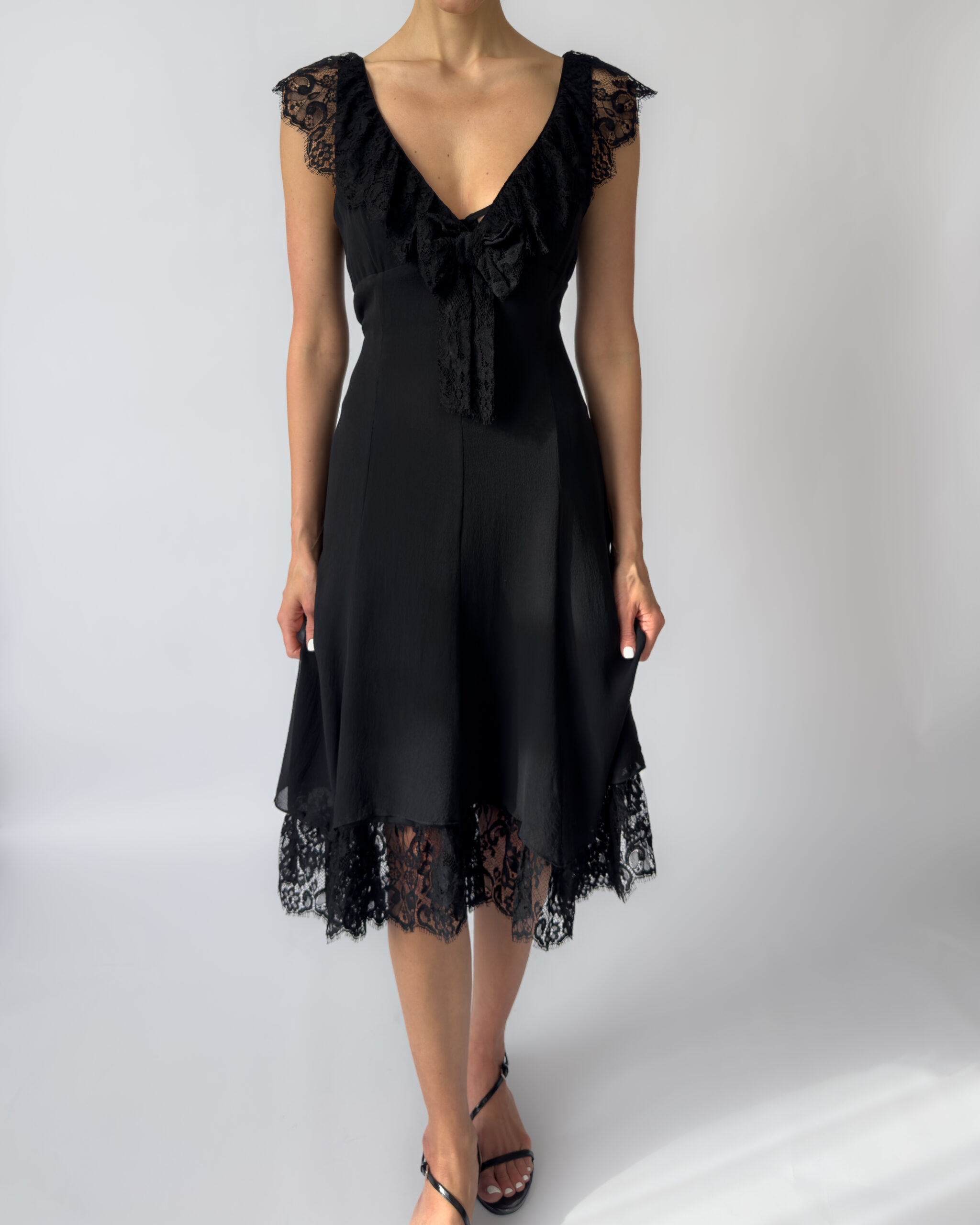 Karen Millen Silk Lace Dress | Black