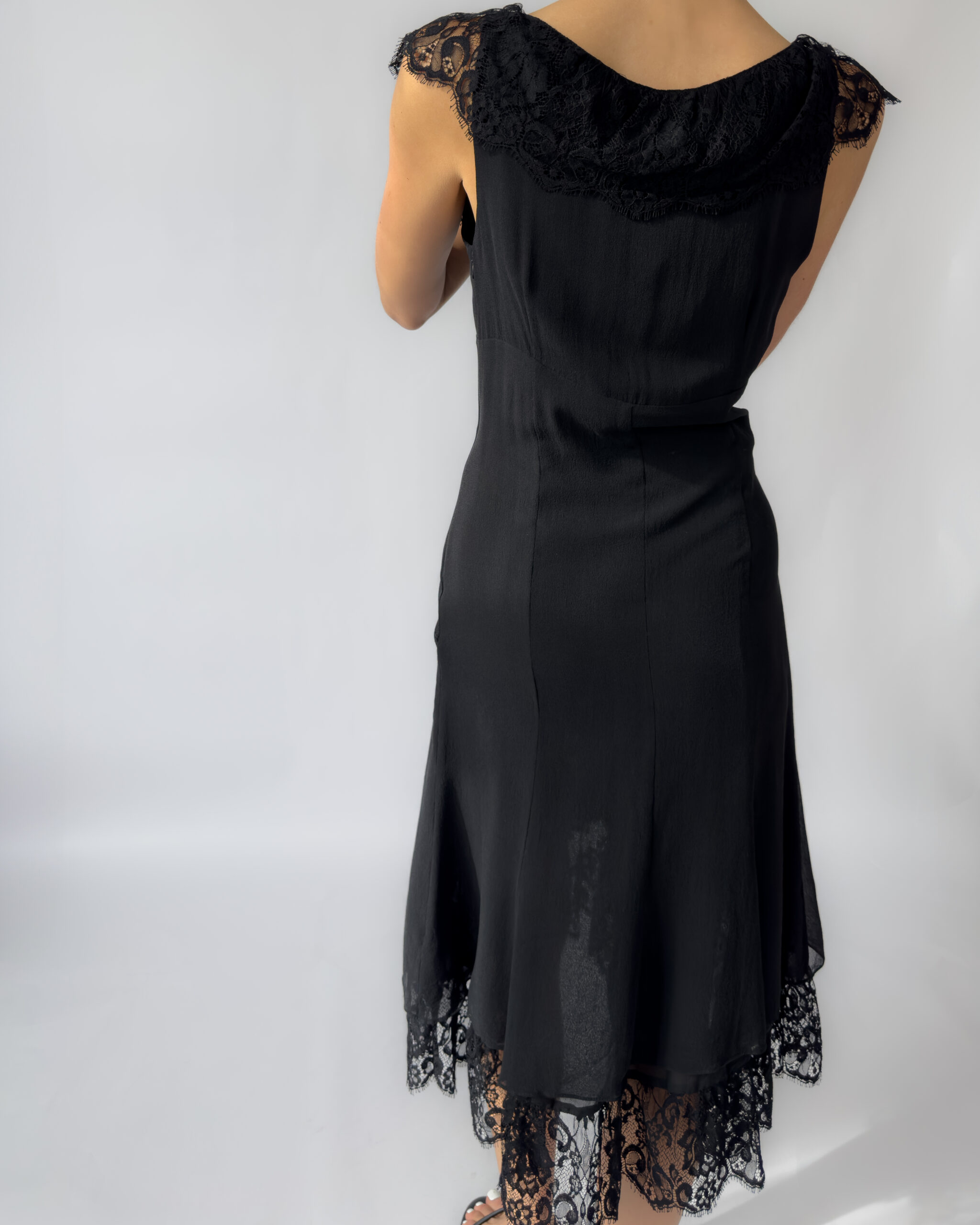 Karen Millen Silk Lace Dress | Black
