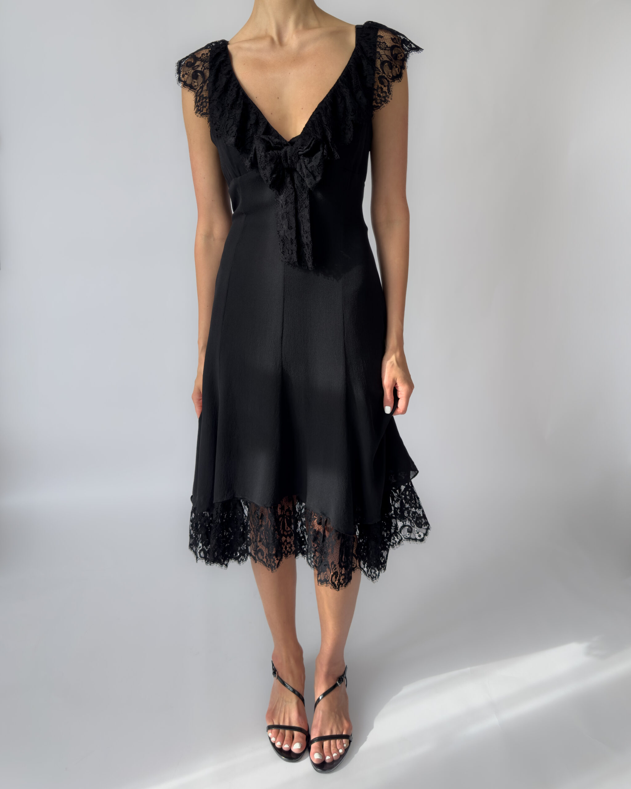 Karen Millen Silk Lace Dress | Black
