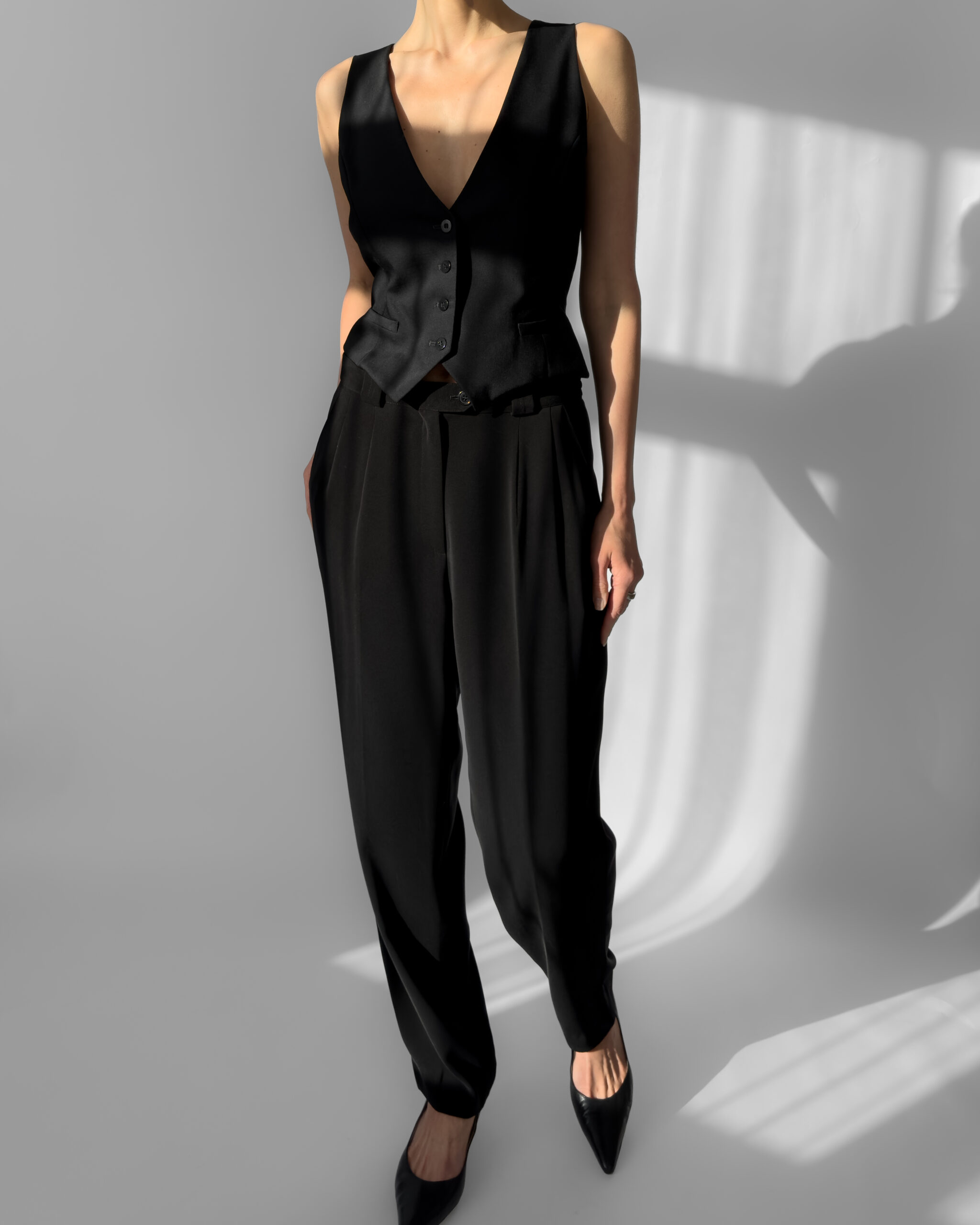 Franco Callegari Pleated Suit Trousers | Black