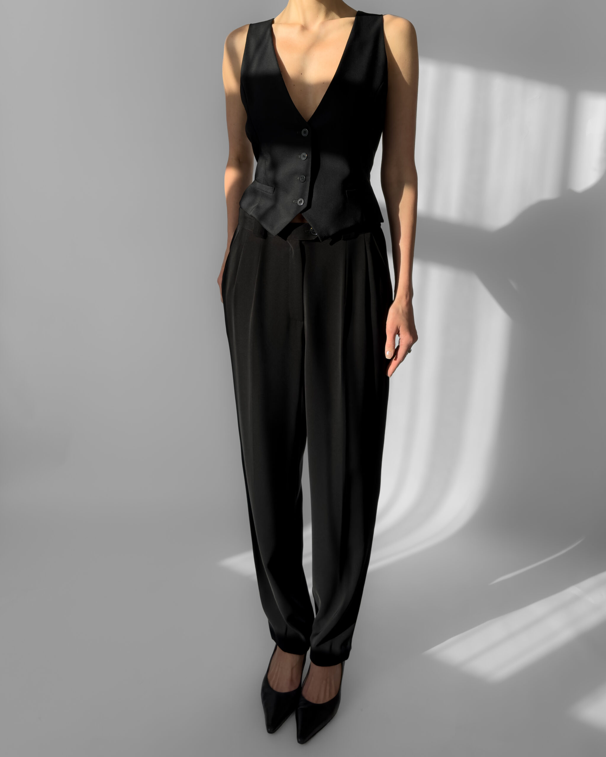 Franco Callegari Pleated Suit Trousers | Black