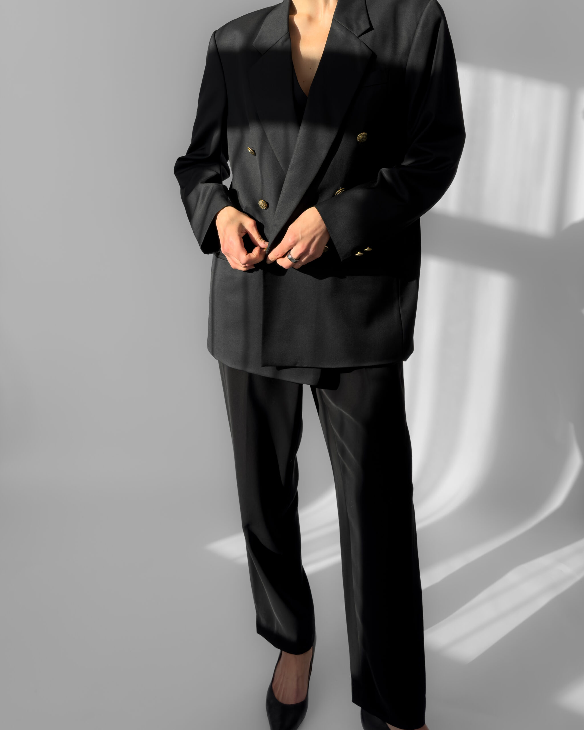 Franco Callegari Pleated Suit Trousers | Black
