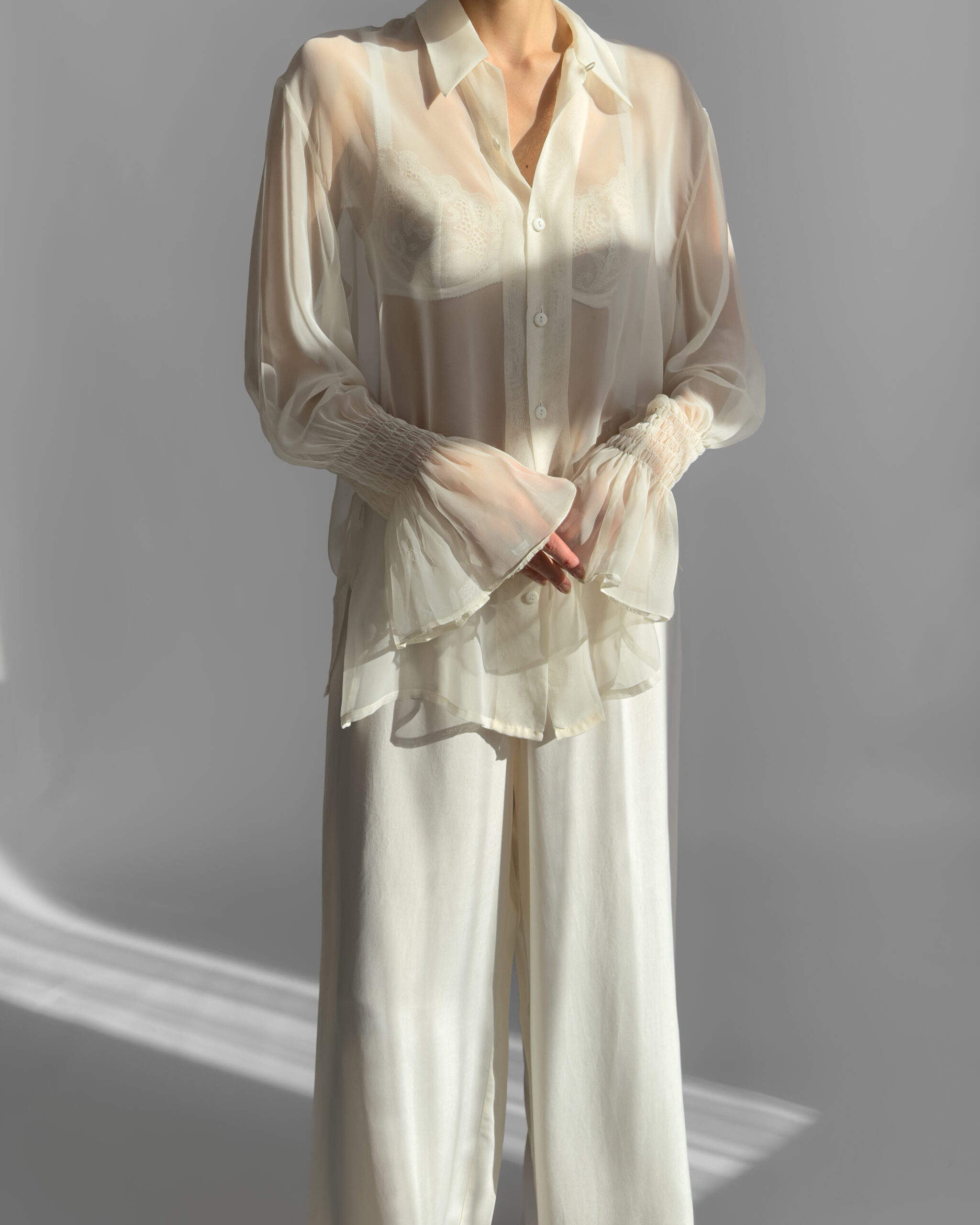 Sheer Blouse | Cream White