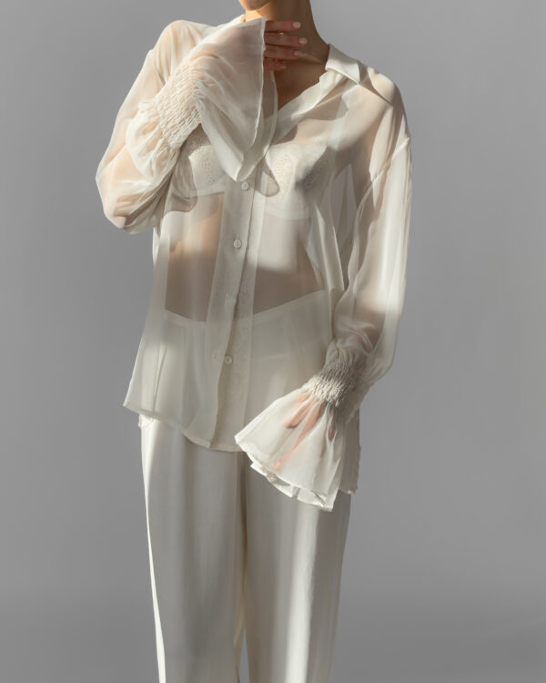 Sheer Blouse | Cream White
