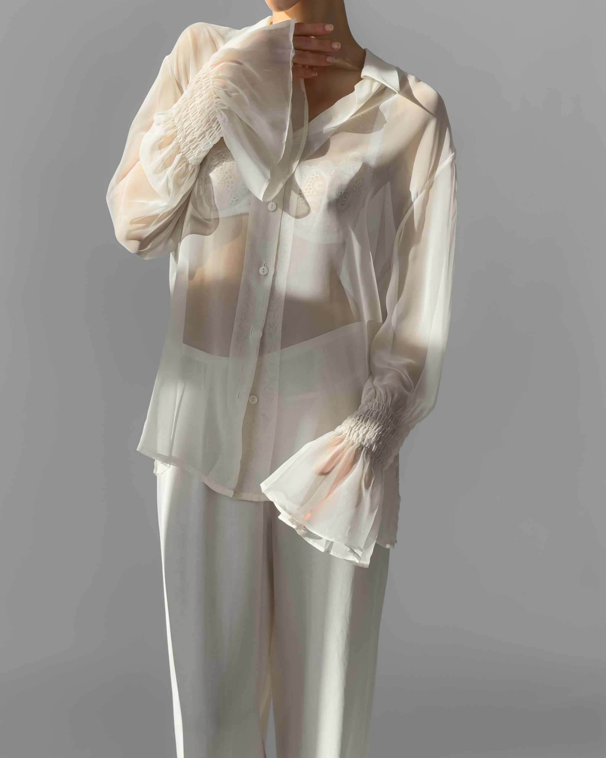 Sheer Blouse | Cream White