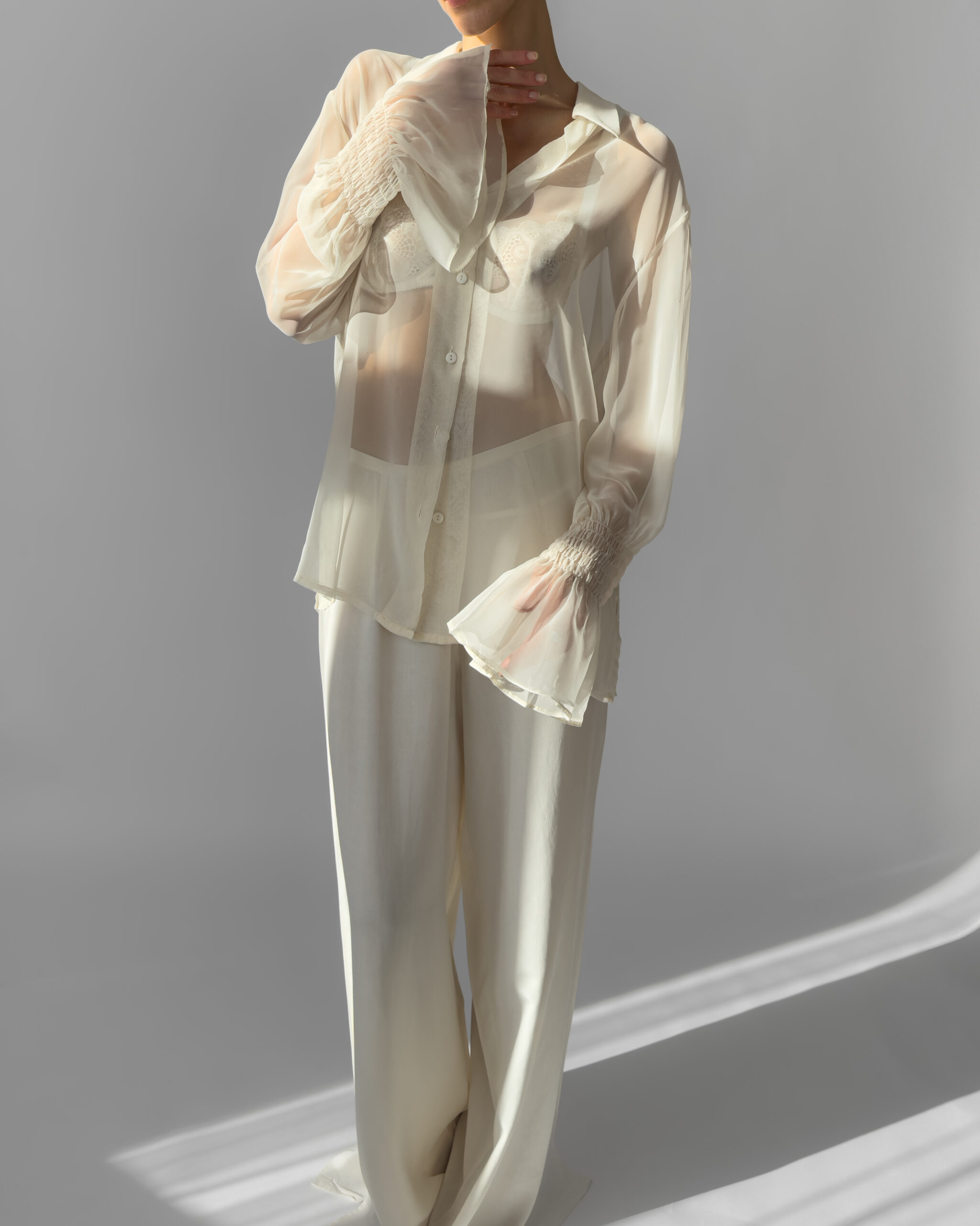 Sheer Blouse | Cream White