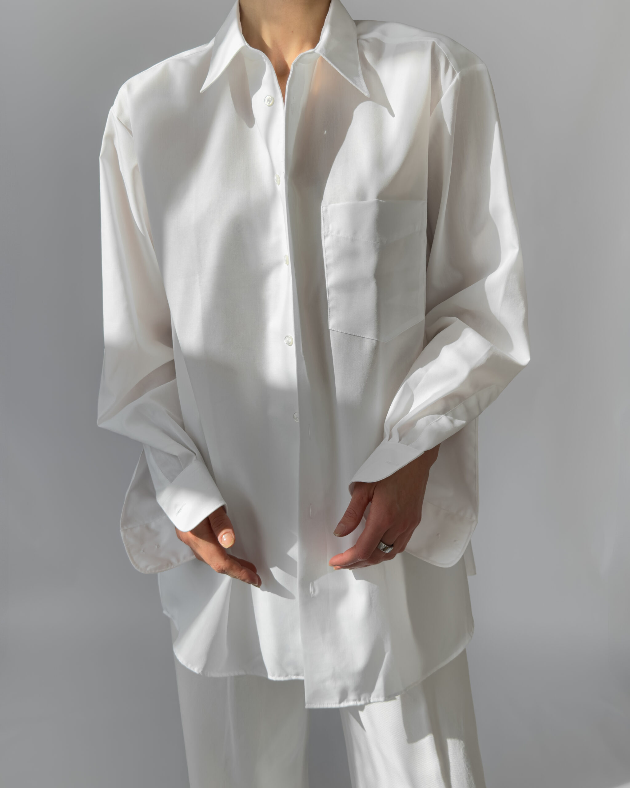 Oversized Cotton Shirt | White