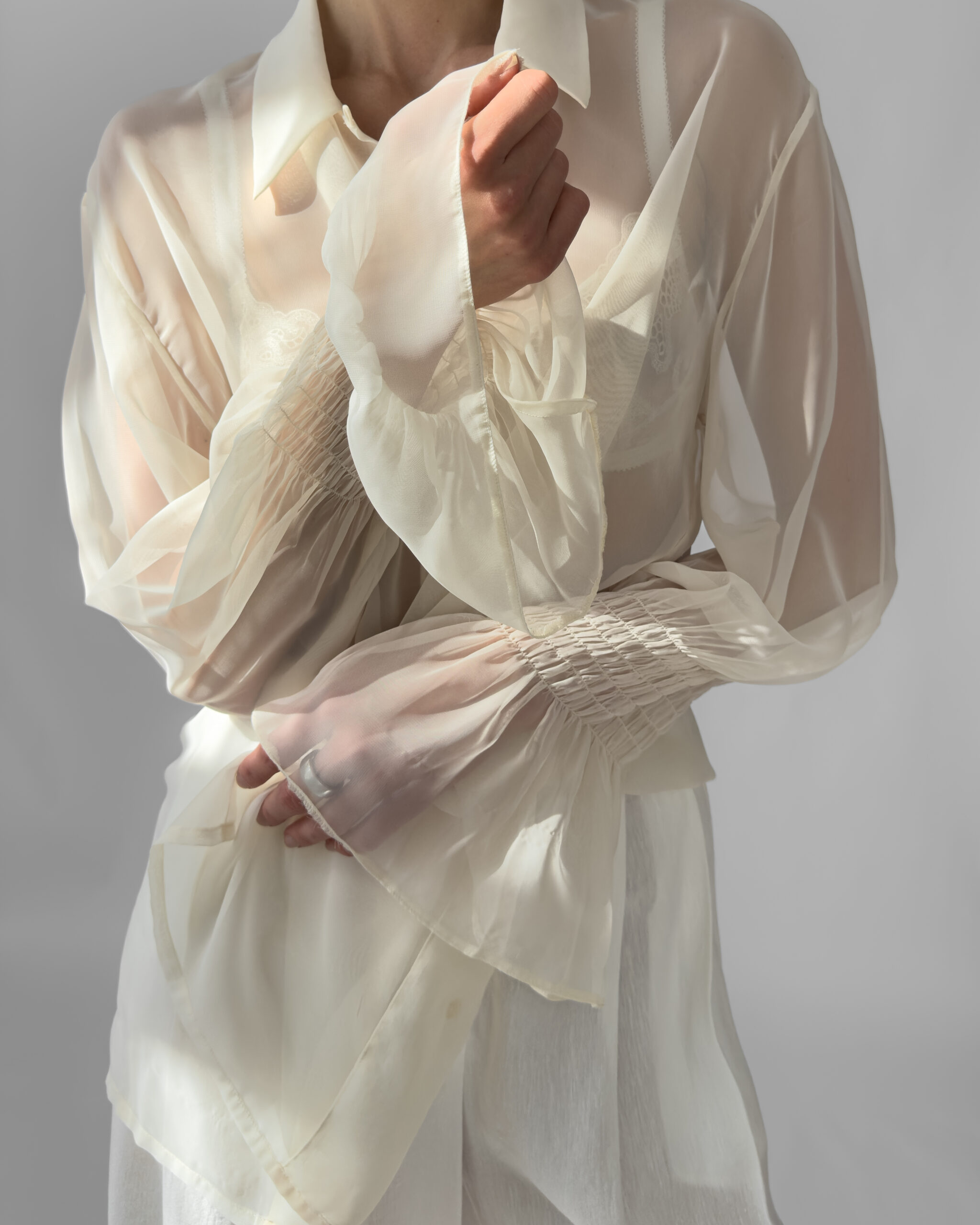 Sheer Blouse | Cream White