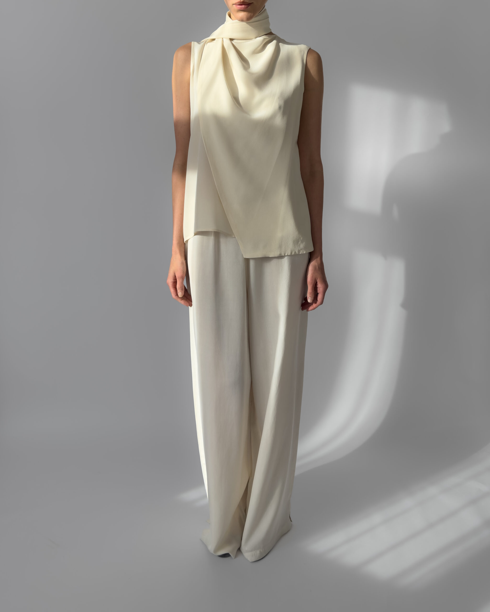 Silk Trousers | Cream White