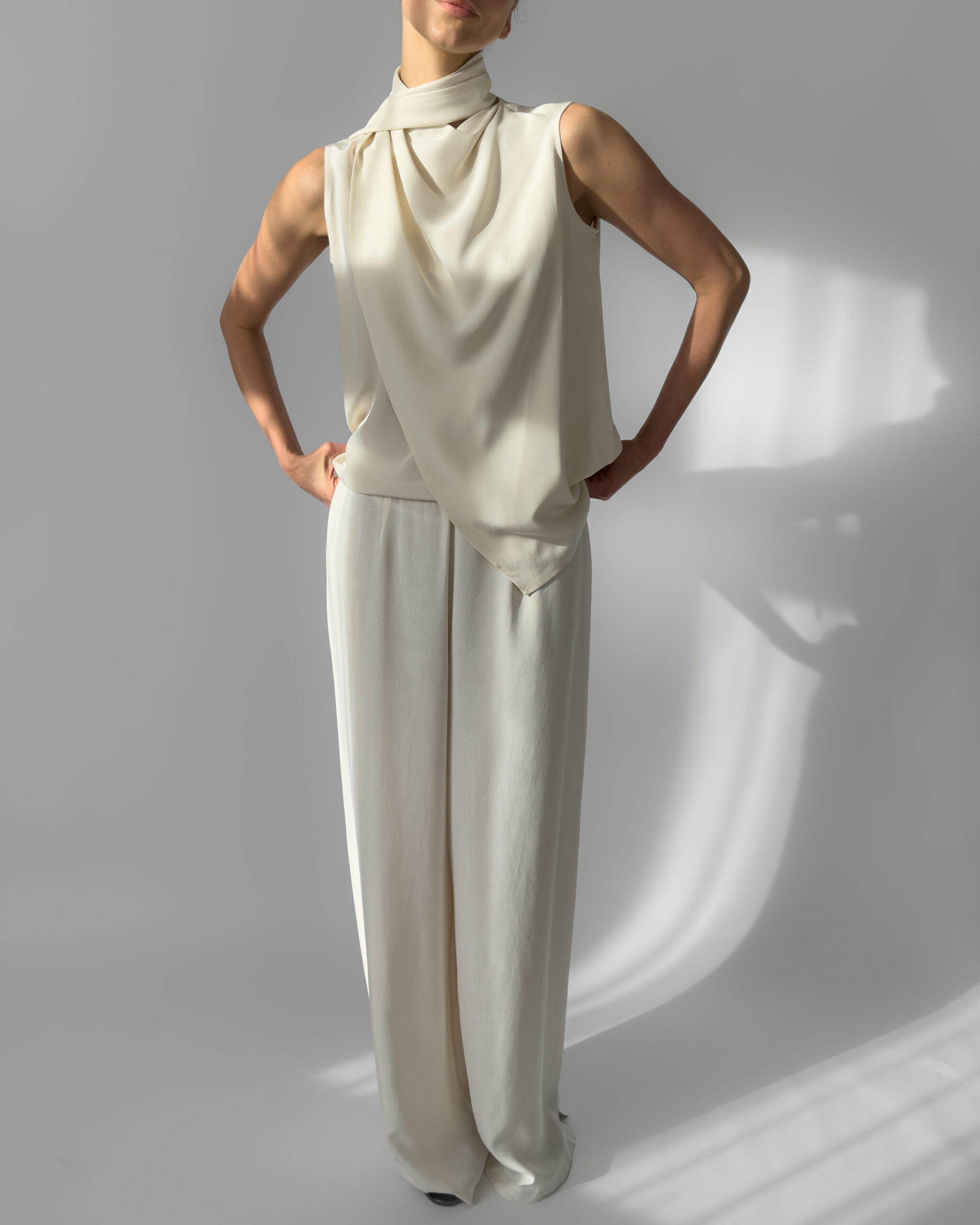 Silk Trousers | Cream White