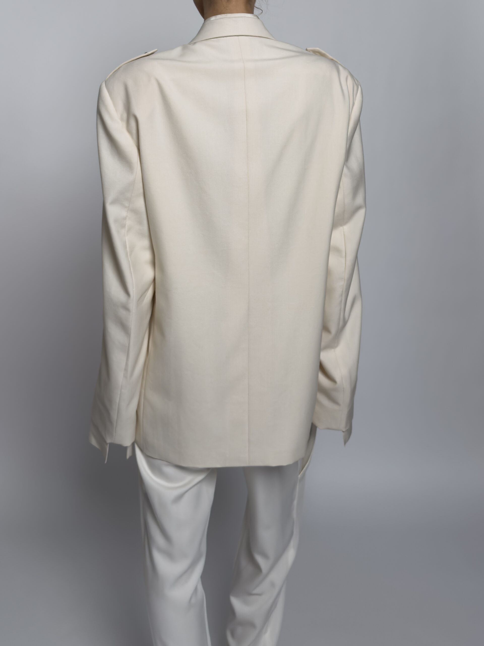 Double-Breasted Wool Blazer | Cream White