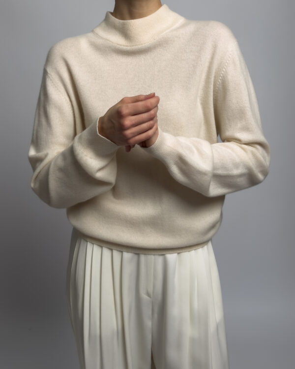 Pure Cashmere Knit Sweater | Cream