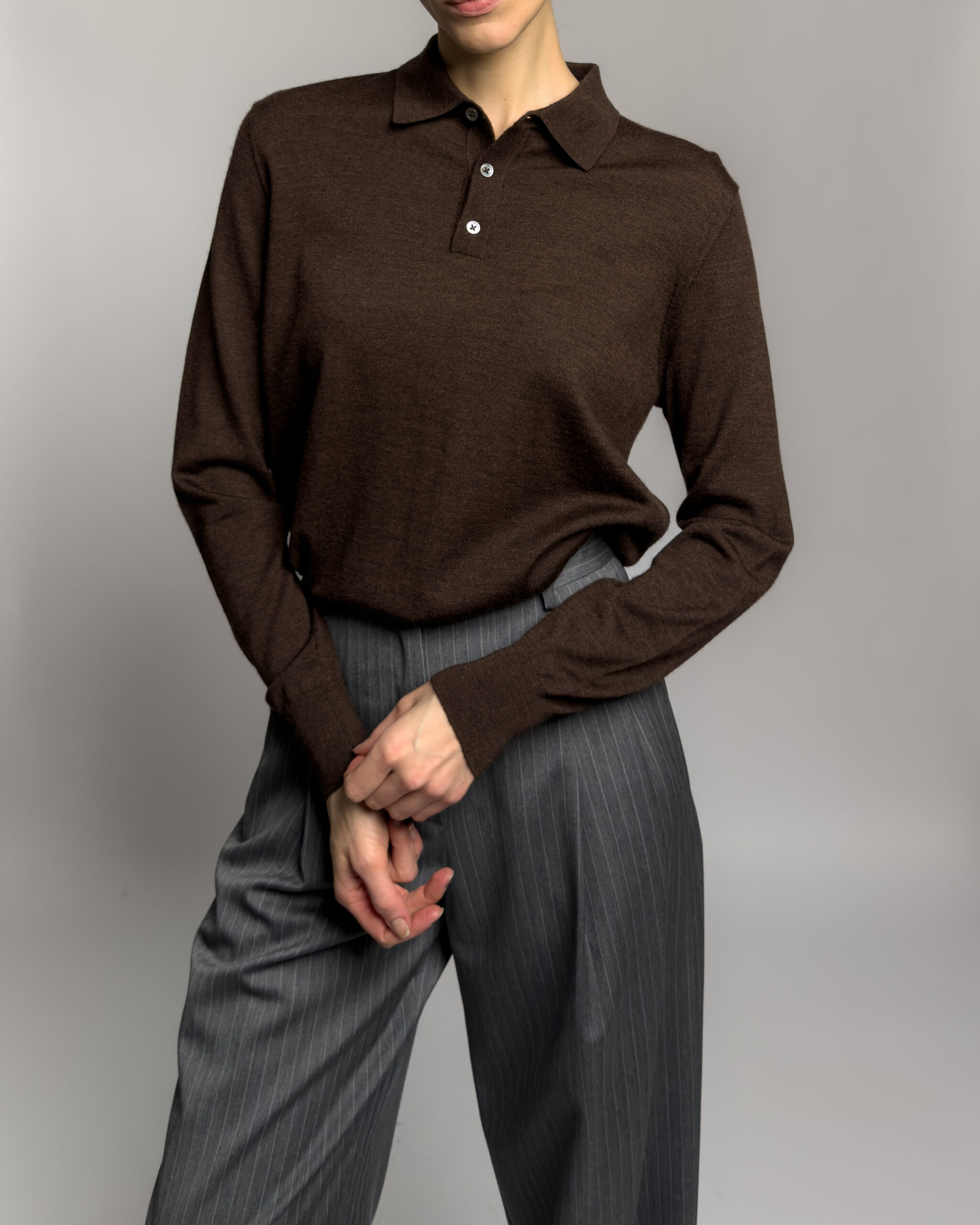 Pure Merino Wool Sweater | Dark Brown