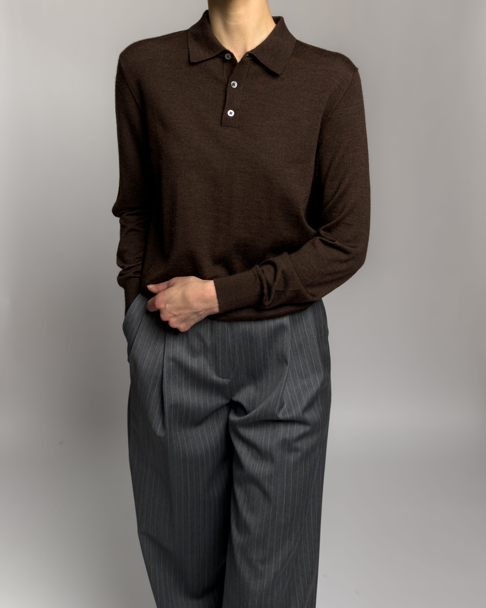 Pure Merino Wool Sweater | Dark Brown