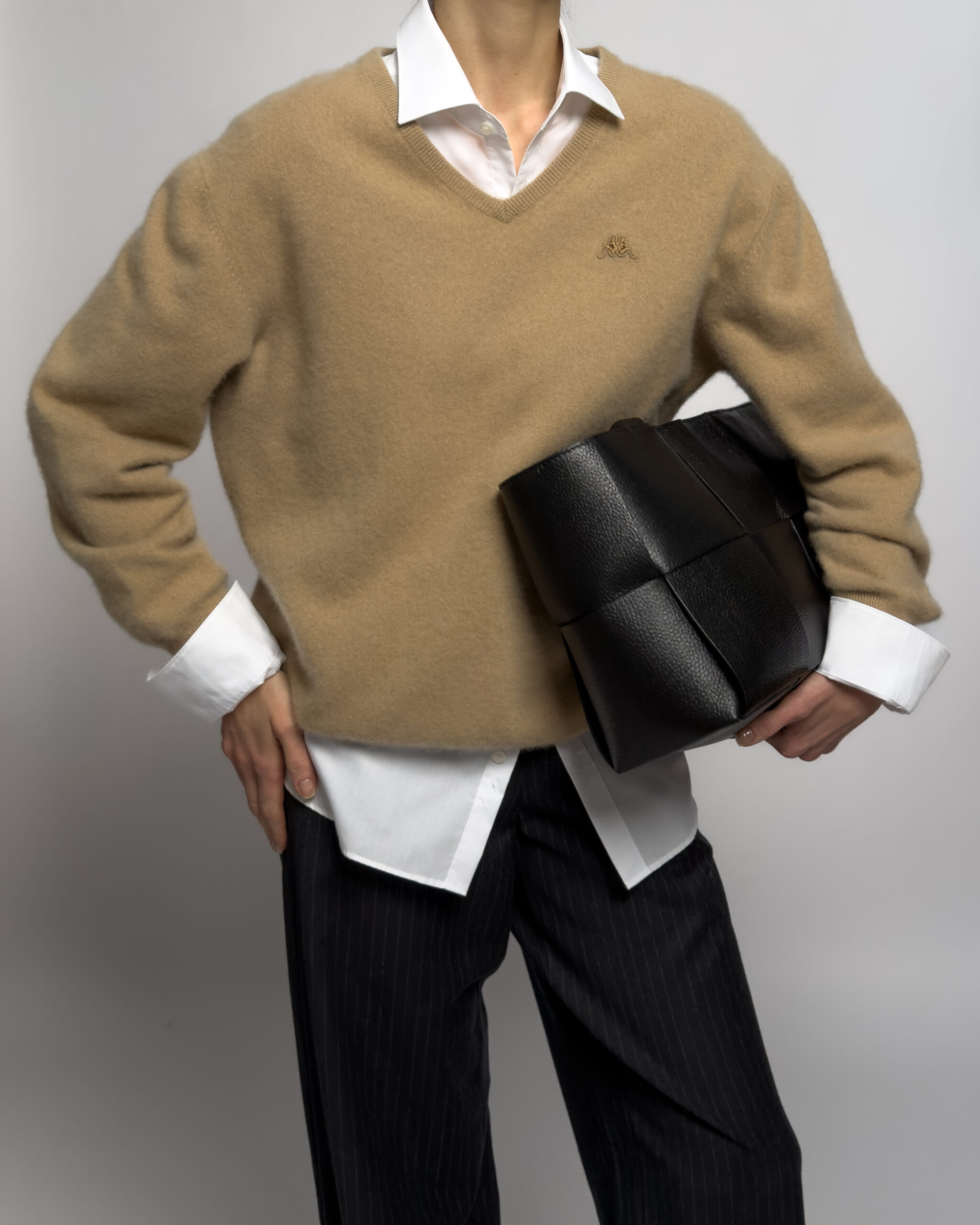 Kappa Pure Cashmere V-Neck Sweater | Beige