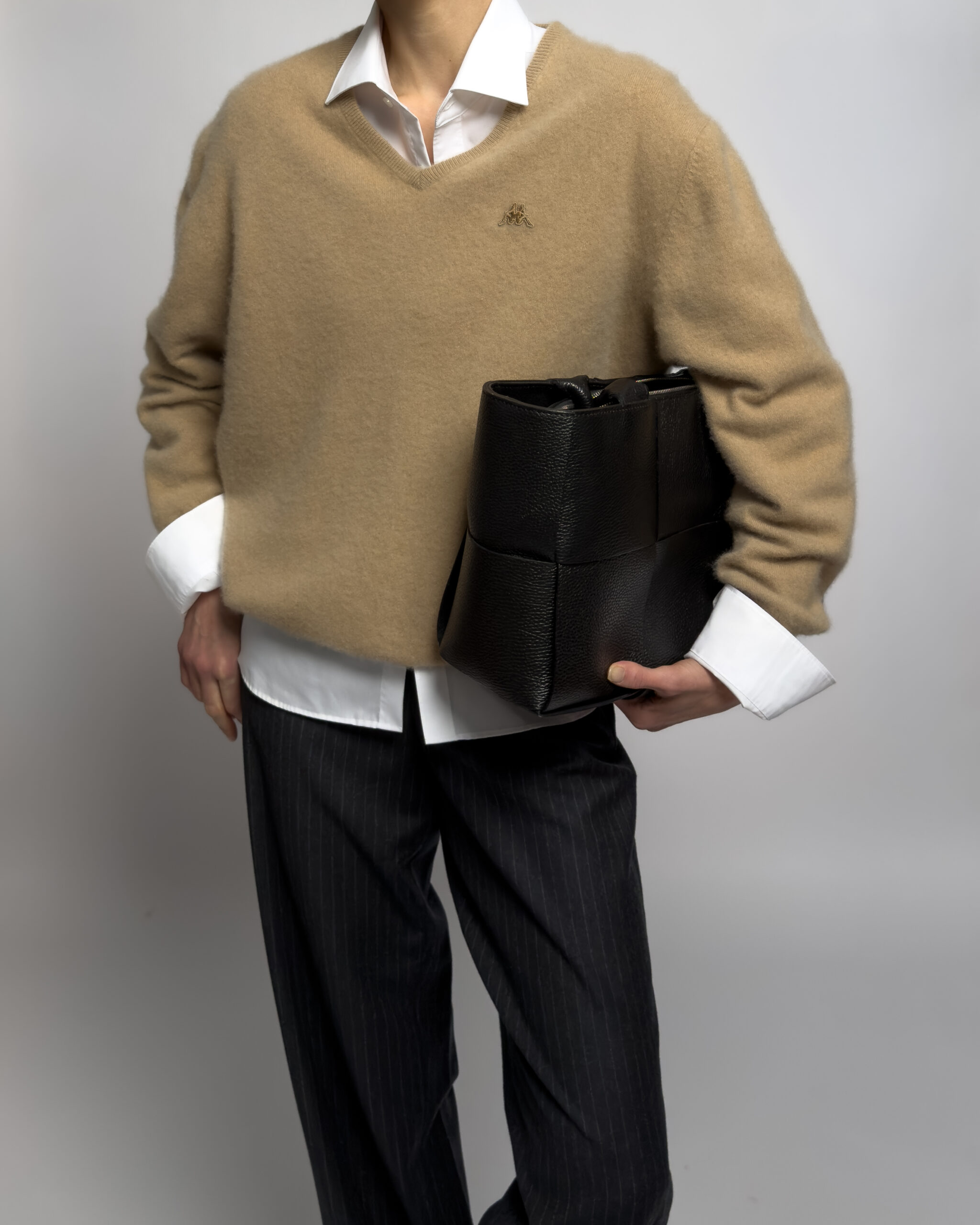 Kappa Pure Cashmere V-Neck Sweater | Beige