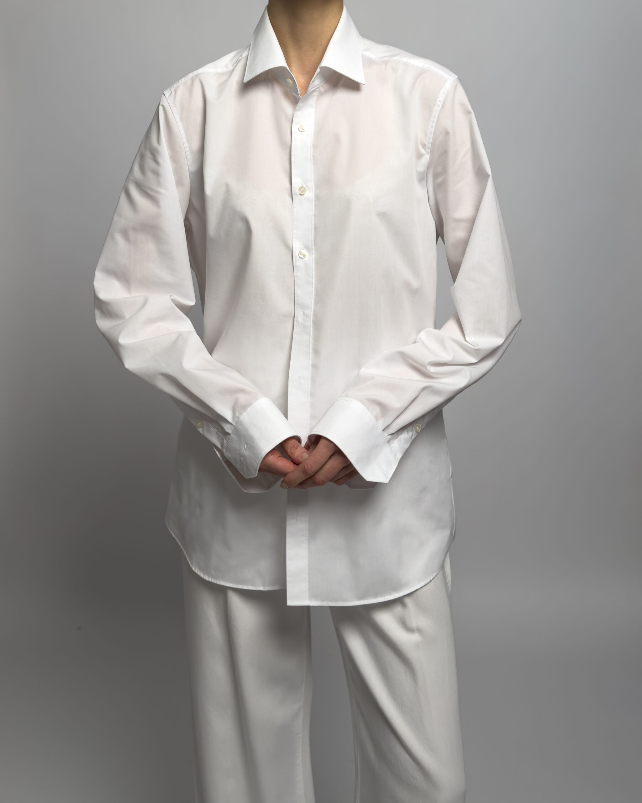 Cotton Button-Up Shirt | White