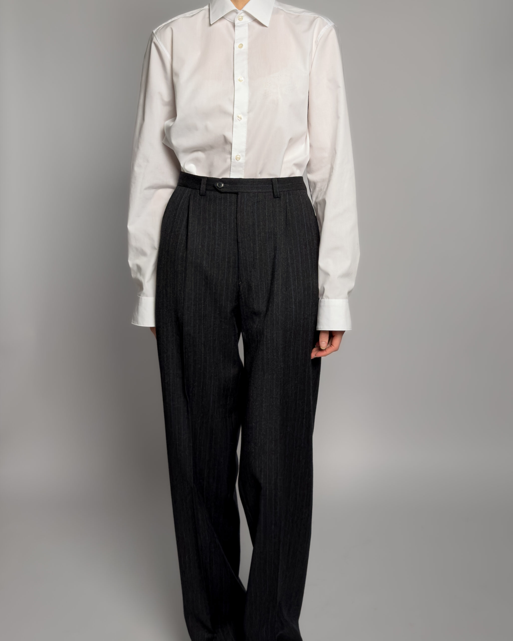 Giorgio Armani Pinstripe Wool Suit | Charcoal