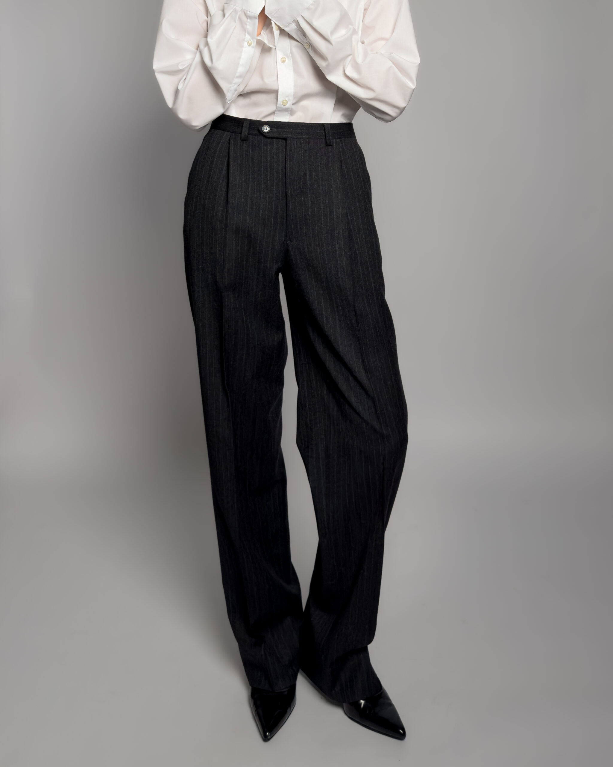 Giorgio Armani Pinstripe Wool Suit | Charcoal