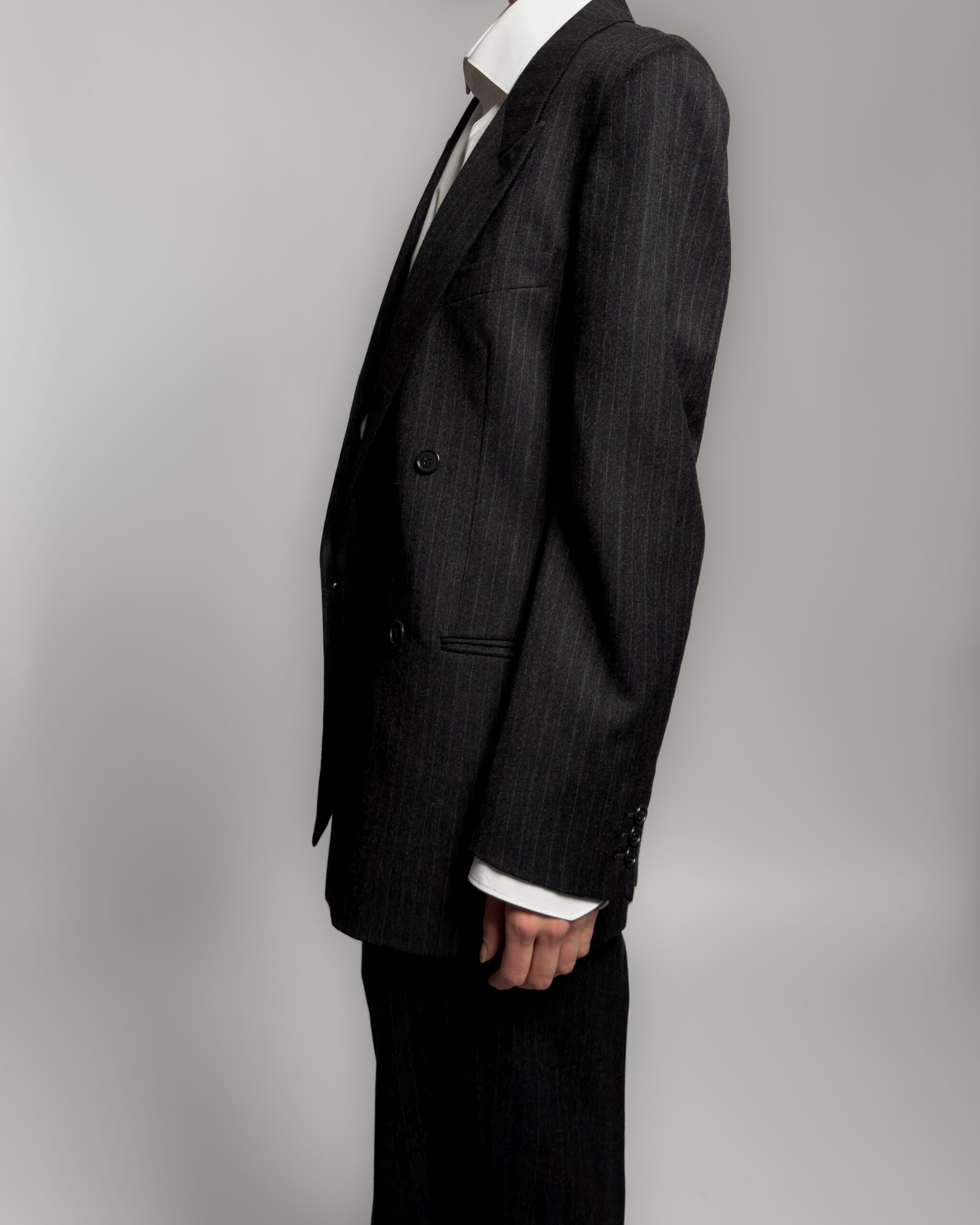 Giorgio Armani Pinstripe Wool Suit | Charcoal