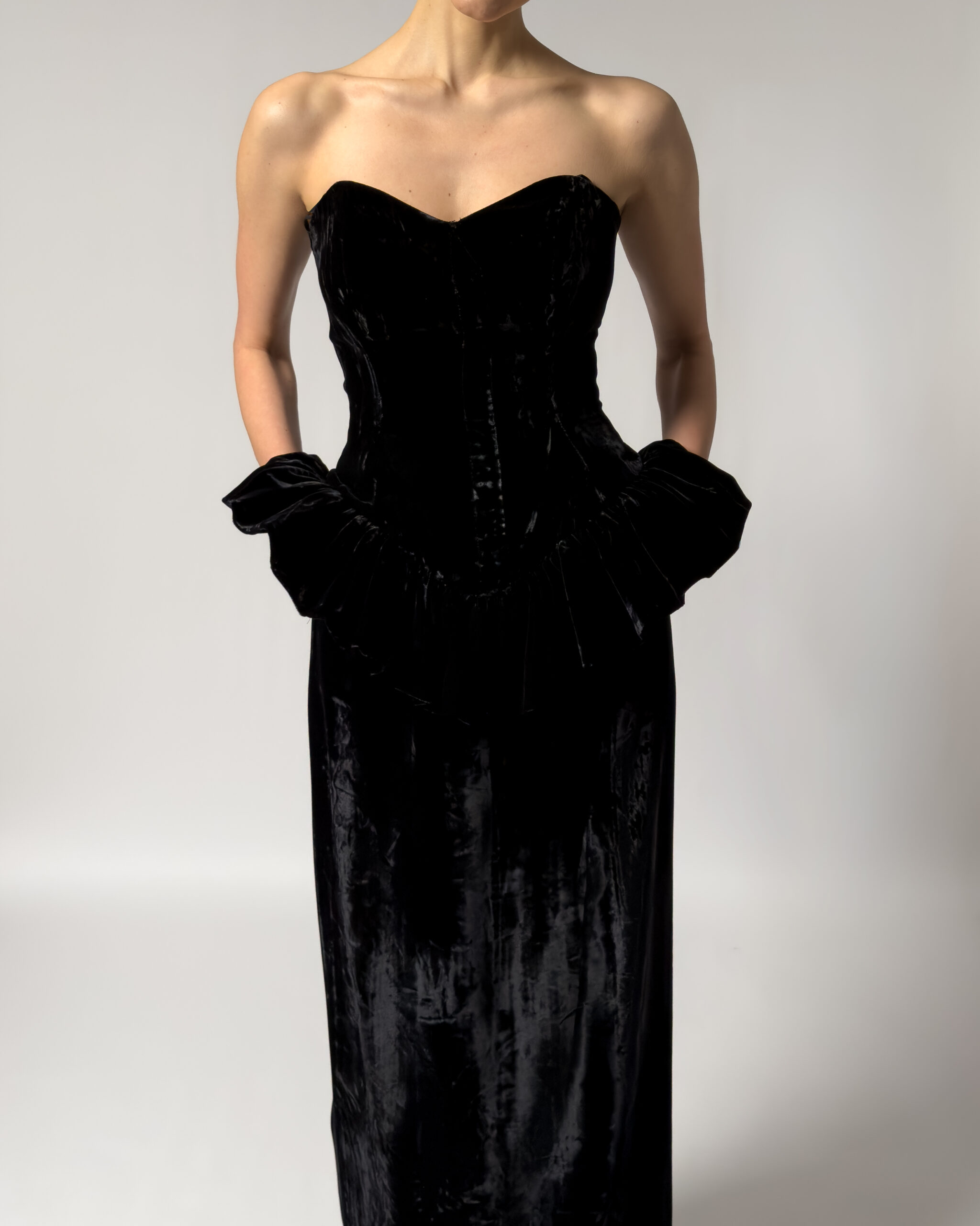 Velvet Maxi Dress | Black