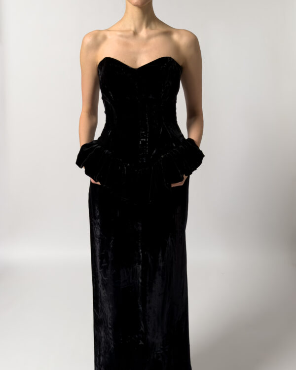 Velvet Maxi Dress | Black
