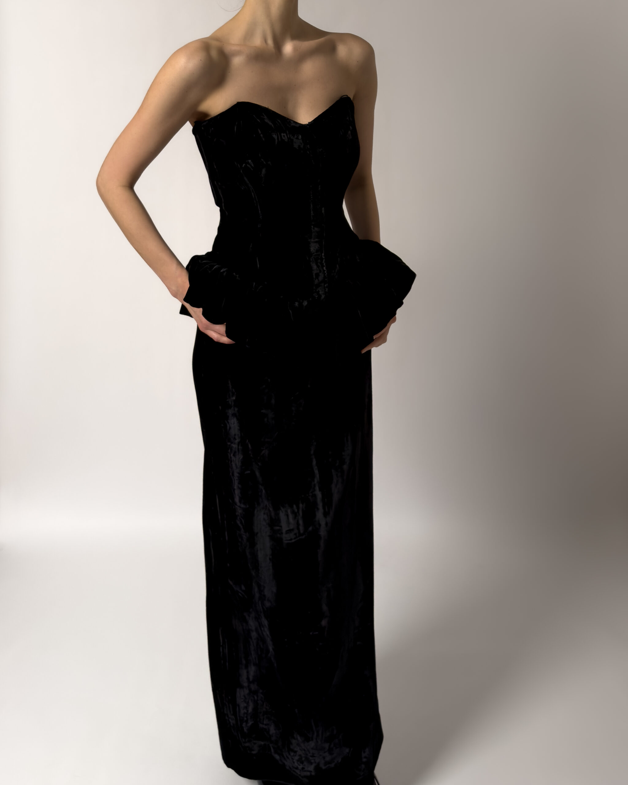 Velvet Maxi Dress | Black