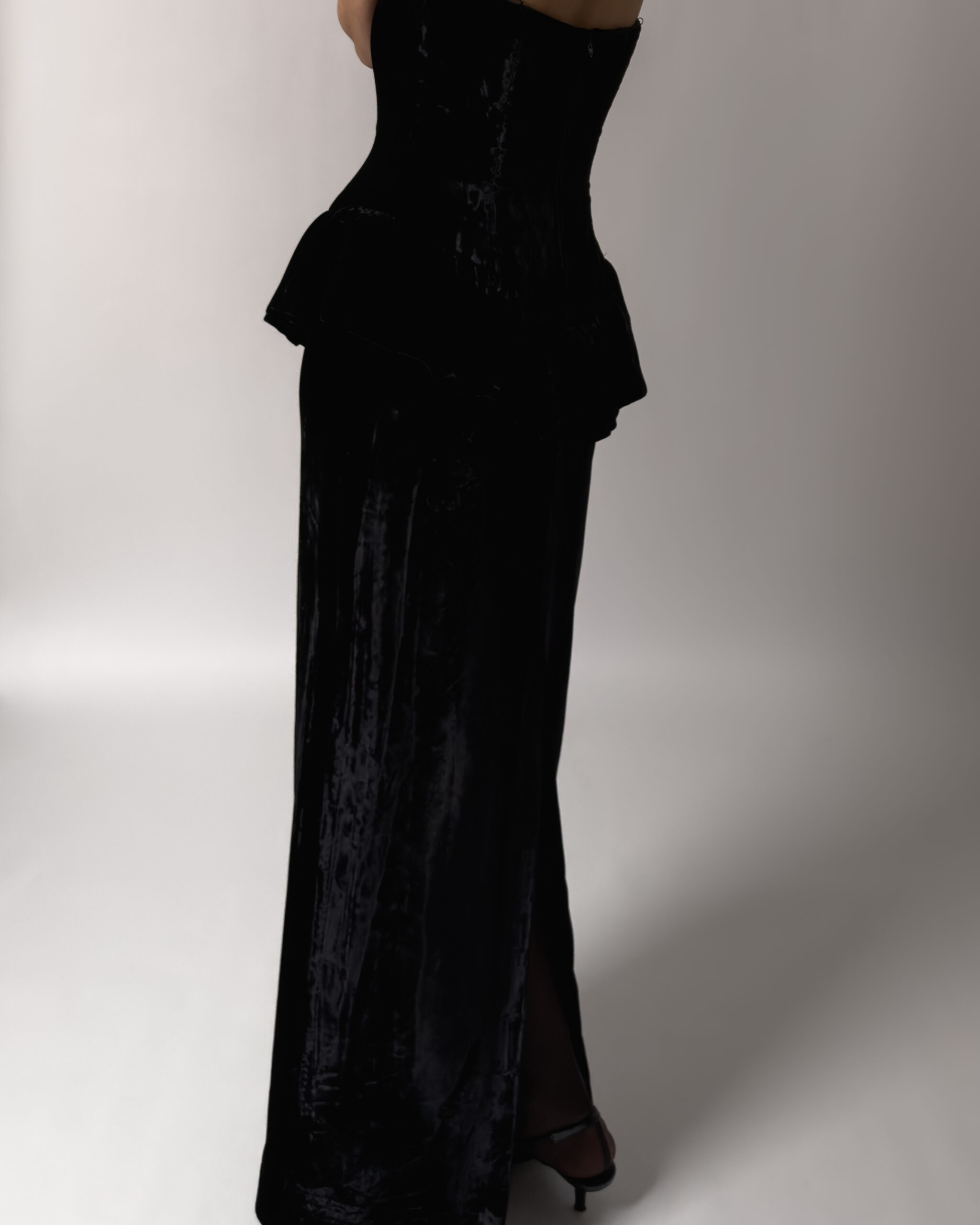 Velvet Maxi Dress | Black