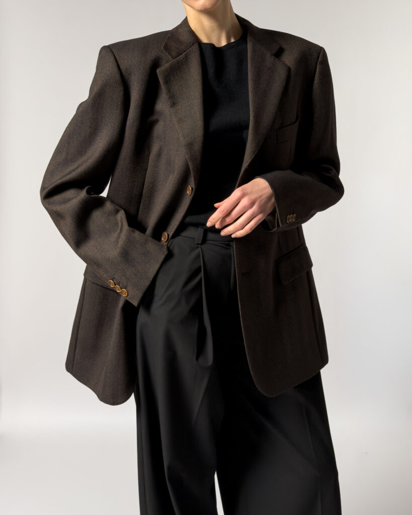 Yves Saint Laurent Wool Blazer | Dark Brown