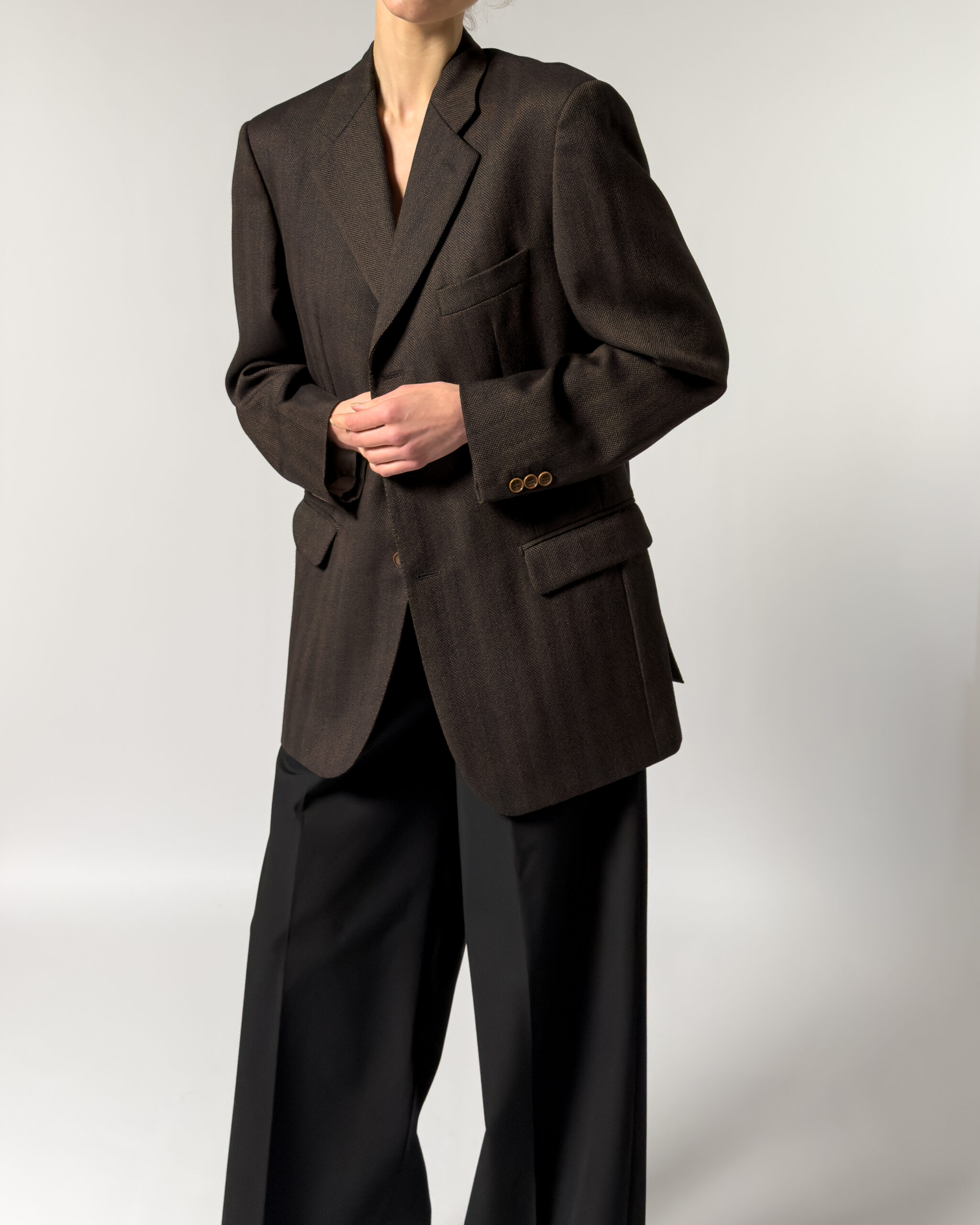 Yves Saint Laurent Wool Blazer | Dark Brown