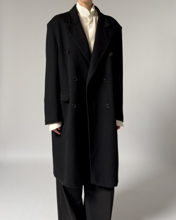 Cashmere & Wool Double Breasted Coat | Black