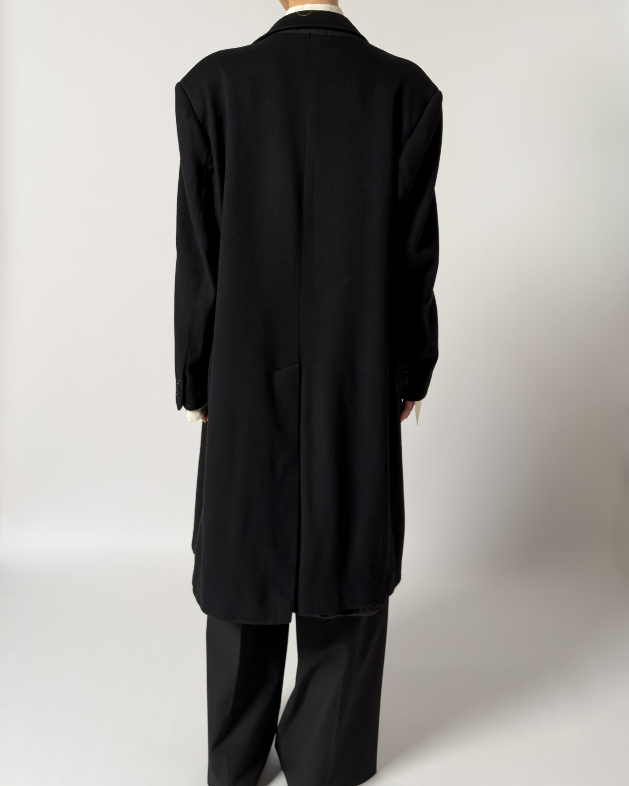 Cashmere & Wool Double Breasted Coat | Black