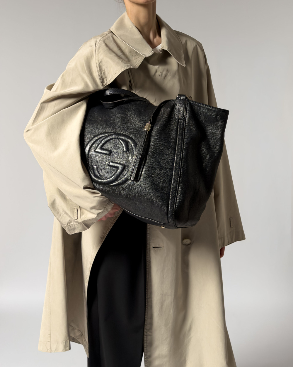 Gucci Soho Leather Hobo Bag | Black